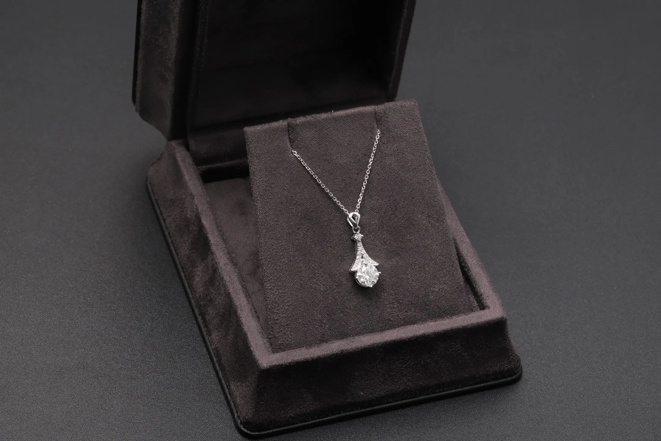 Moissanite 'Little Dress' Pendant Necklace (Sterling Silver) D21016898 — view 2