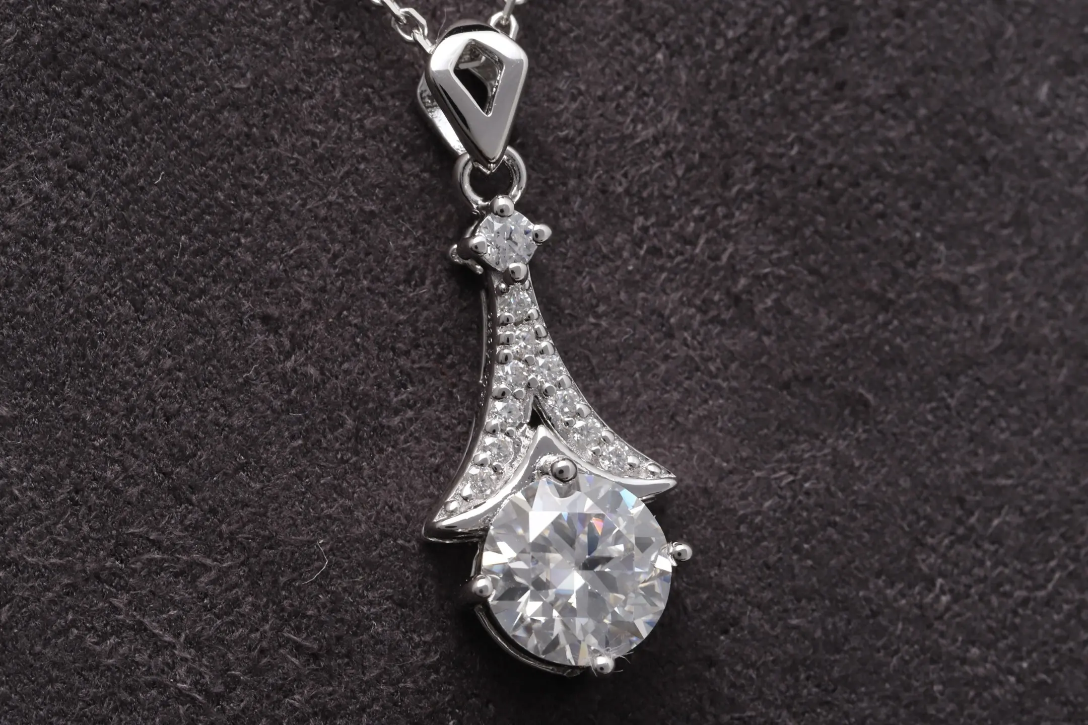 Moissanite 'Little Dress' Pendant Necklace (Sterling Silver) D21016898 — view 3
