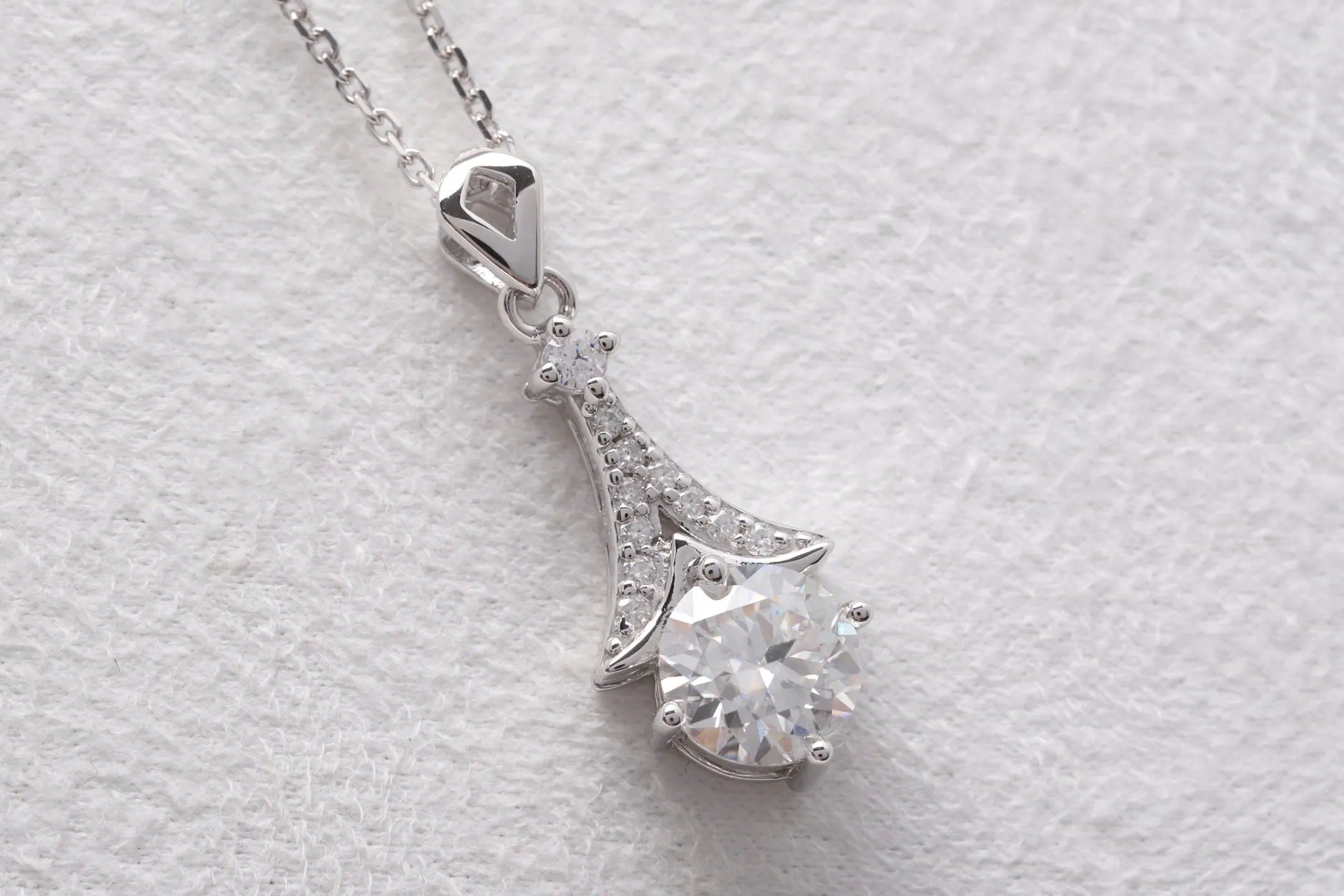 Moissanite 'Little Dress' Pendant Necklace (Sterling Silver) D21016898 — view 7