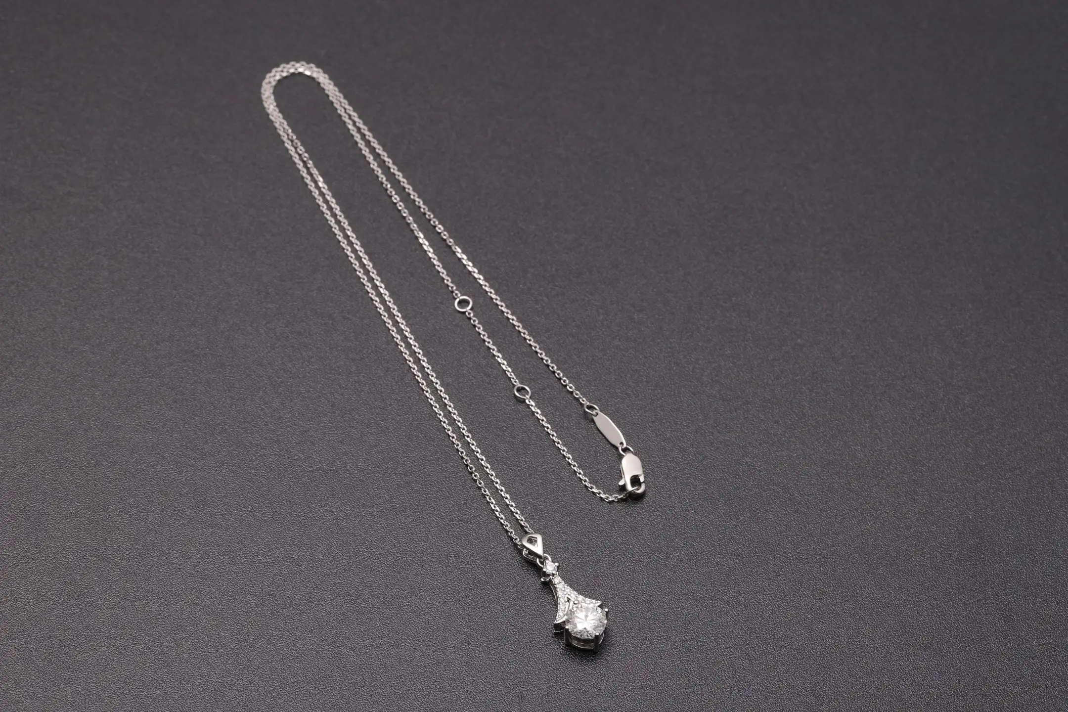 Moissanite 'Little Dress' Pendant Necklace (Sterling Silver) D21016898 — view 8