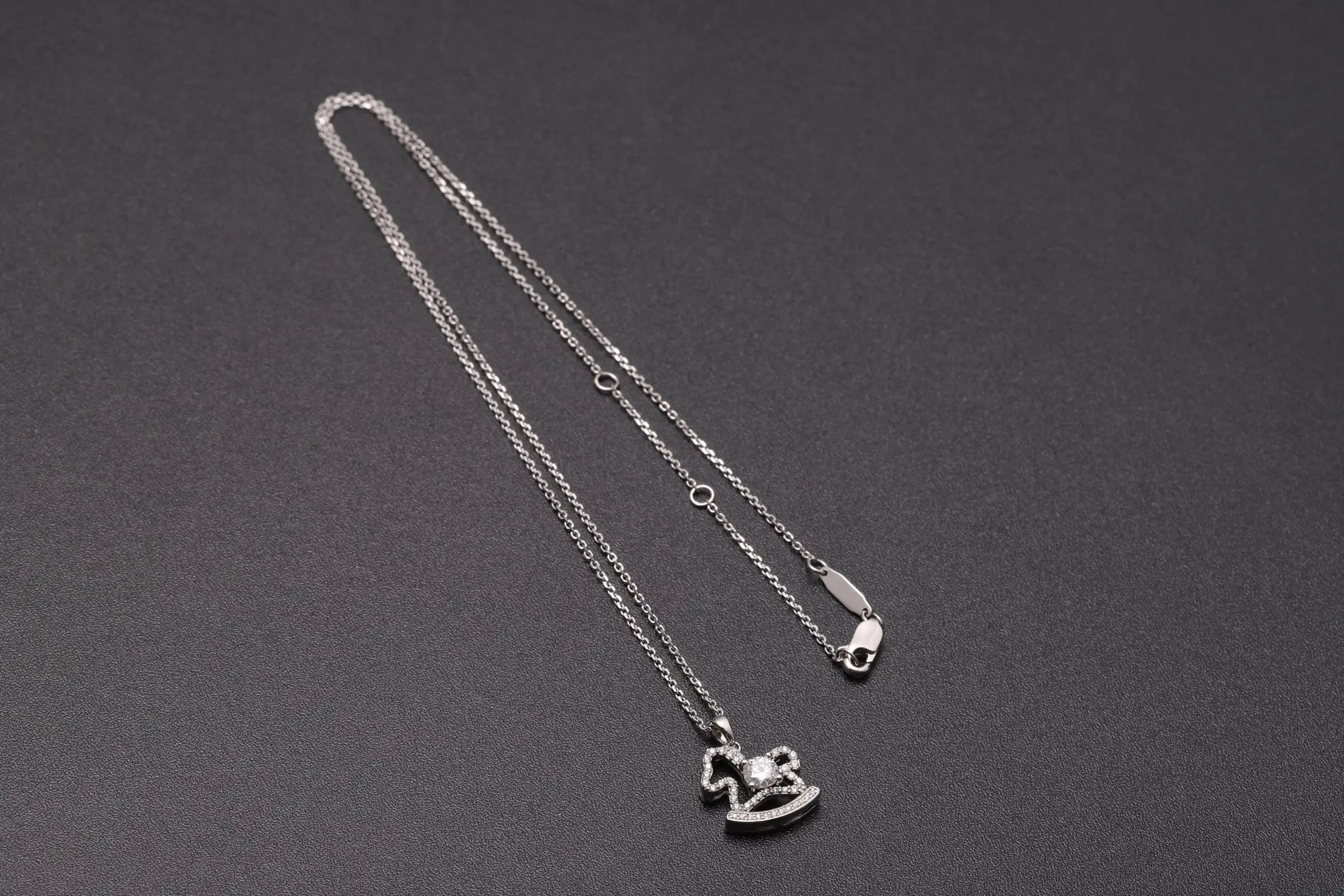 Moissanite Horse Pendant Necklace (Sterling Silver) D24016956 — view 7