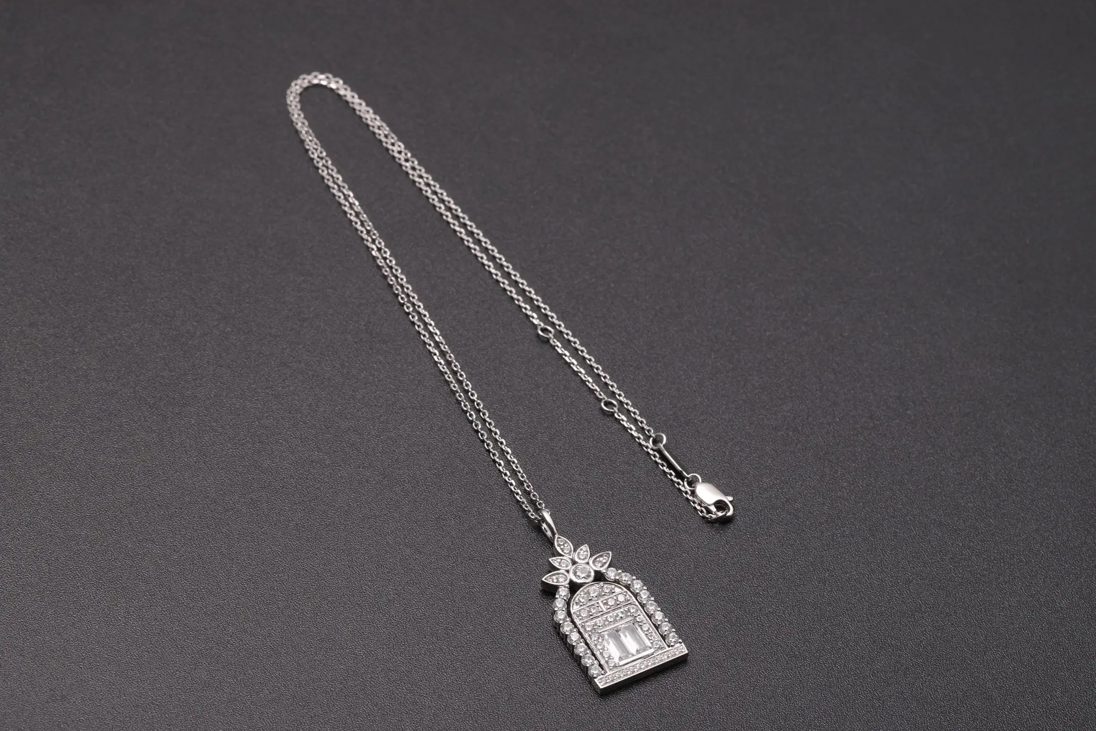 Moissanite Gate of Happiness Pendant Necklace (Sterling Silver) D55016958 — view 8