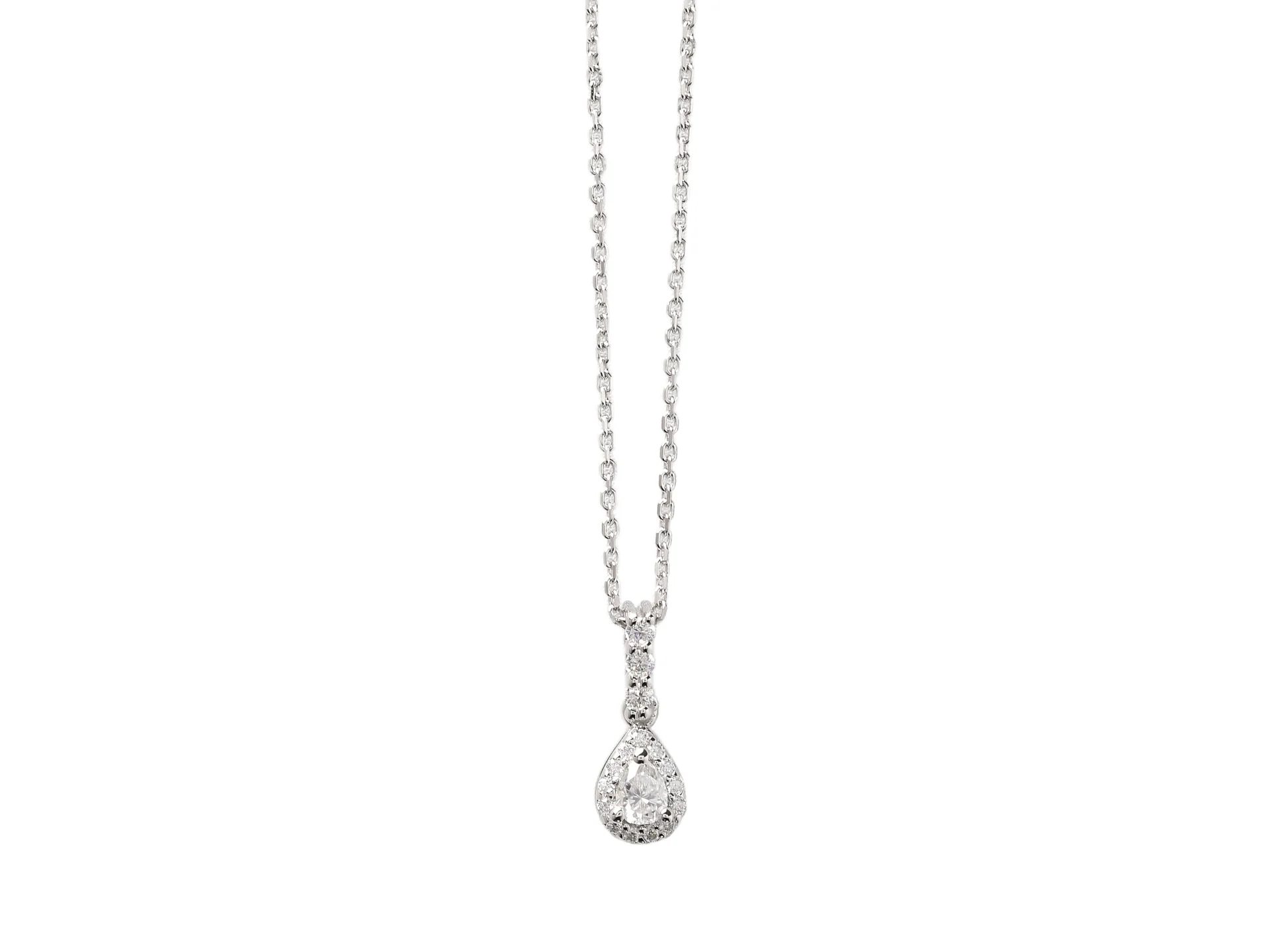 Pear-Cut Moissanite Pendant Necklace (Sterling Silver) D19016961