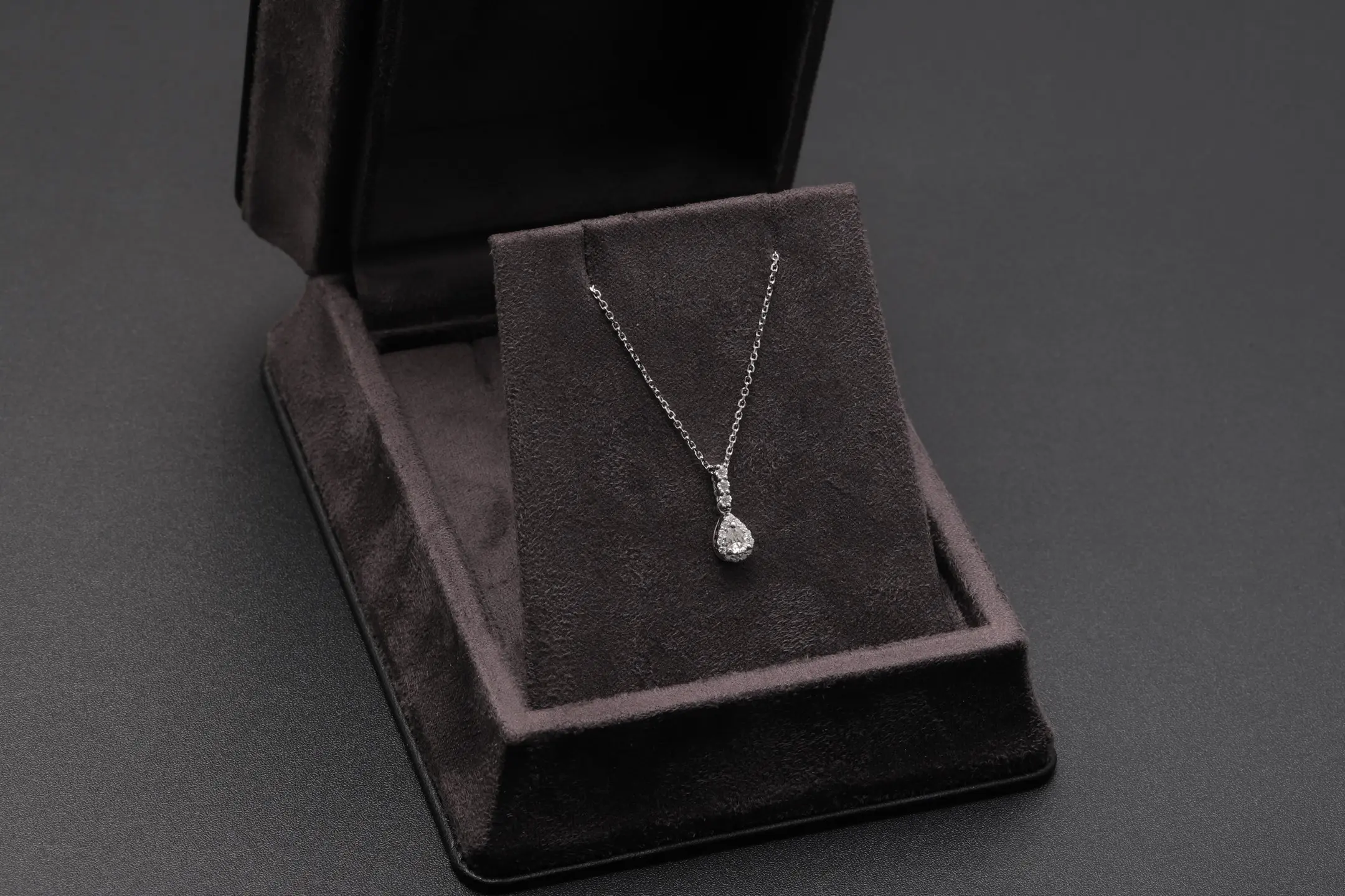 Pear-Cut Moissanite Pendant Necklace (Sterling Silver) D19016961 — view 2