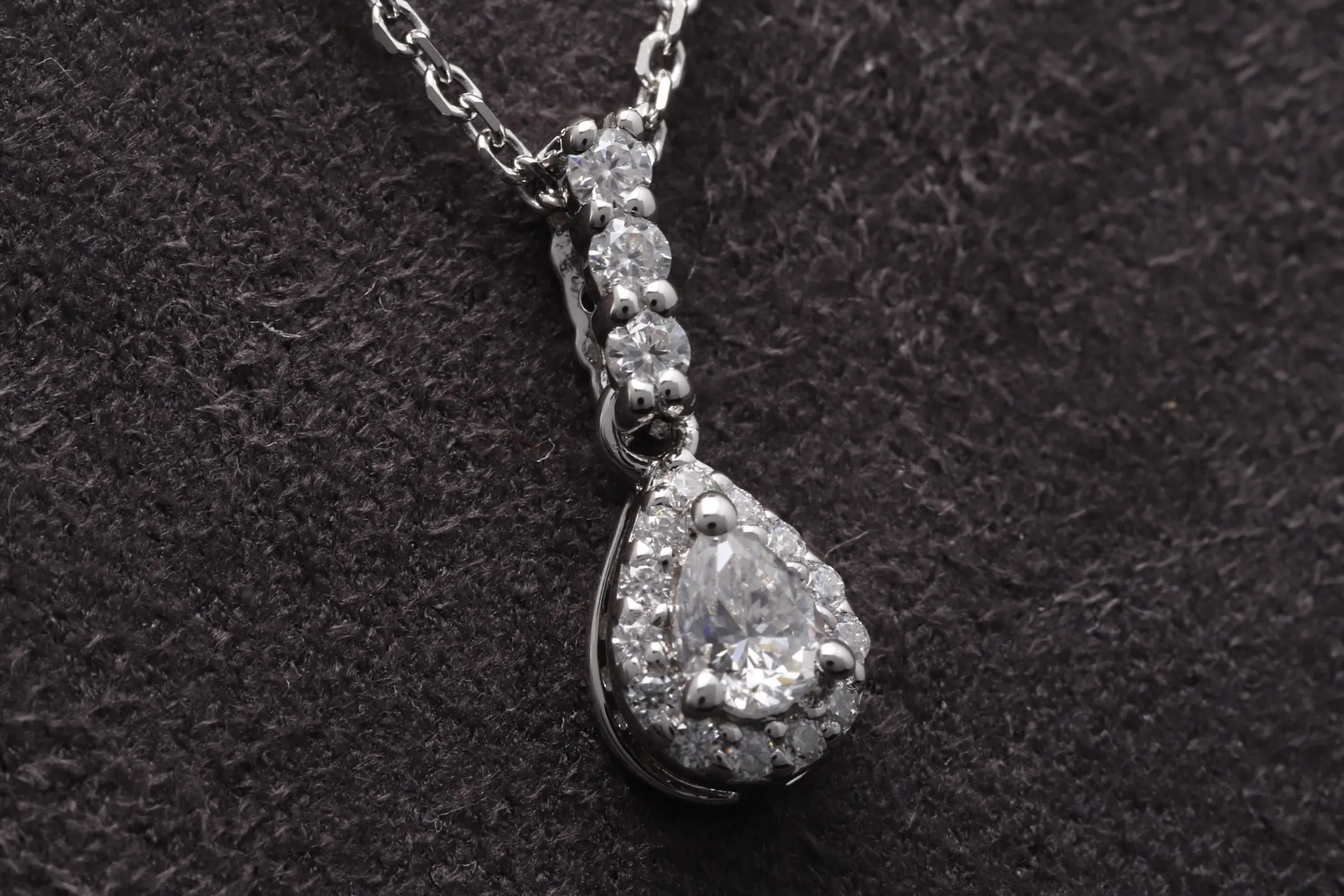 Pear-Cut Moissanite Pendant Necklace (Sterling Silver) D19016961 — view 3