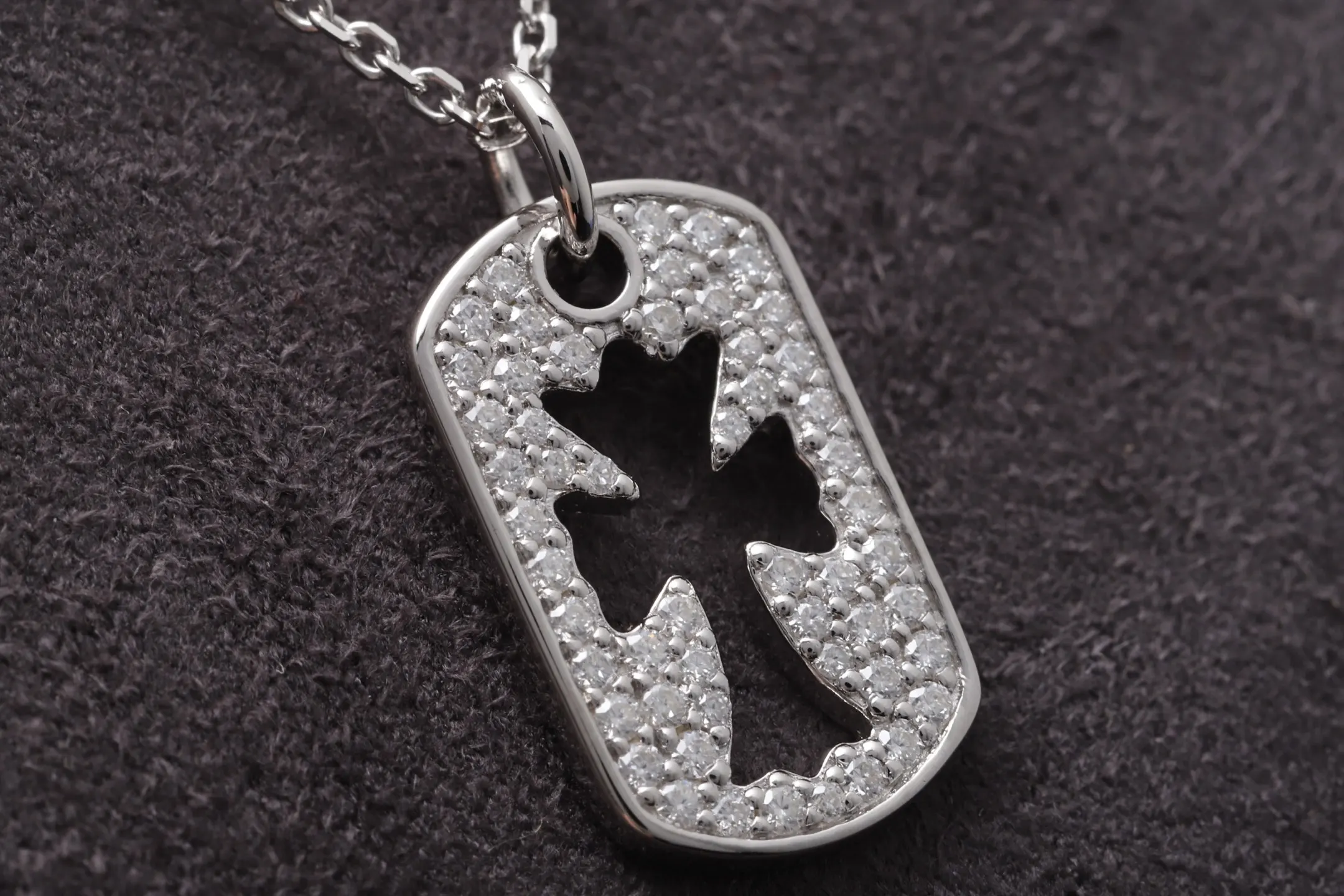 Moissanite Pavé Cut-Out Cross Dog Tag Necklace D24516952 — view 3