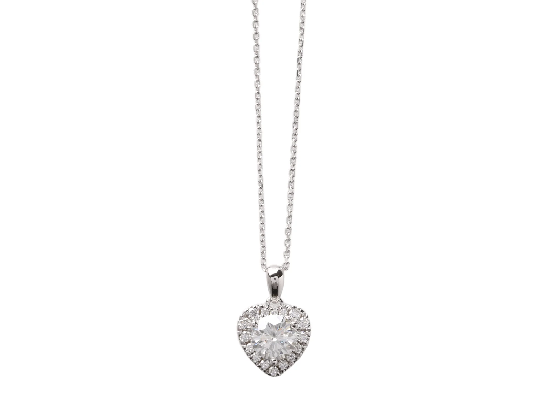Heart-Cut Moissanite Pendant Necklace (Sterling Silver) D23016899