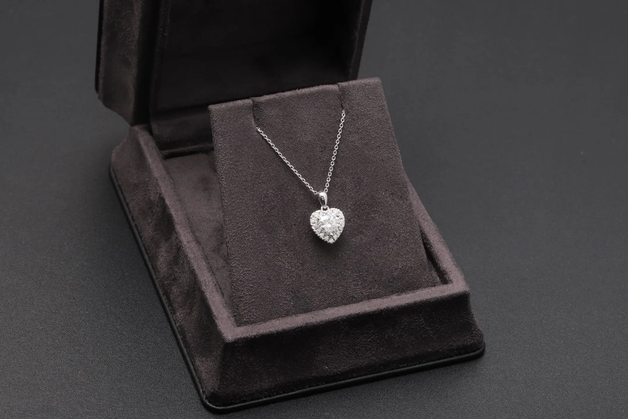 Heart-Cut Moissanite Pendant Necklace (Sterling Silver) D23016899 — view 2