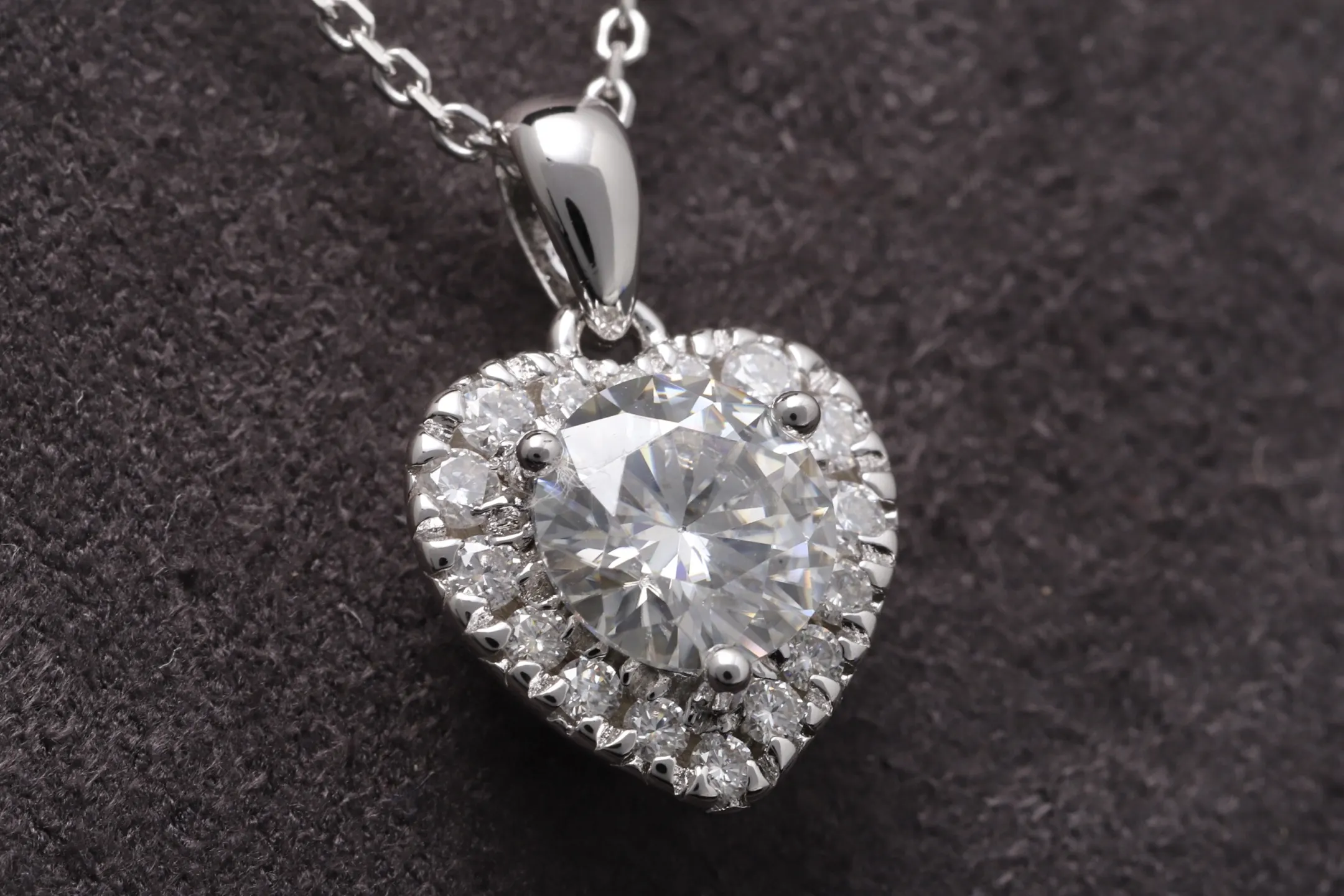 Heart-Cut Moissanite Pendant Necklace (Sterling Silver) D23016899 — view 3