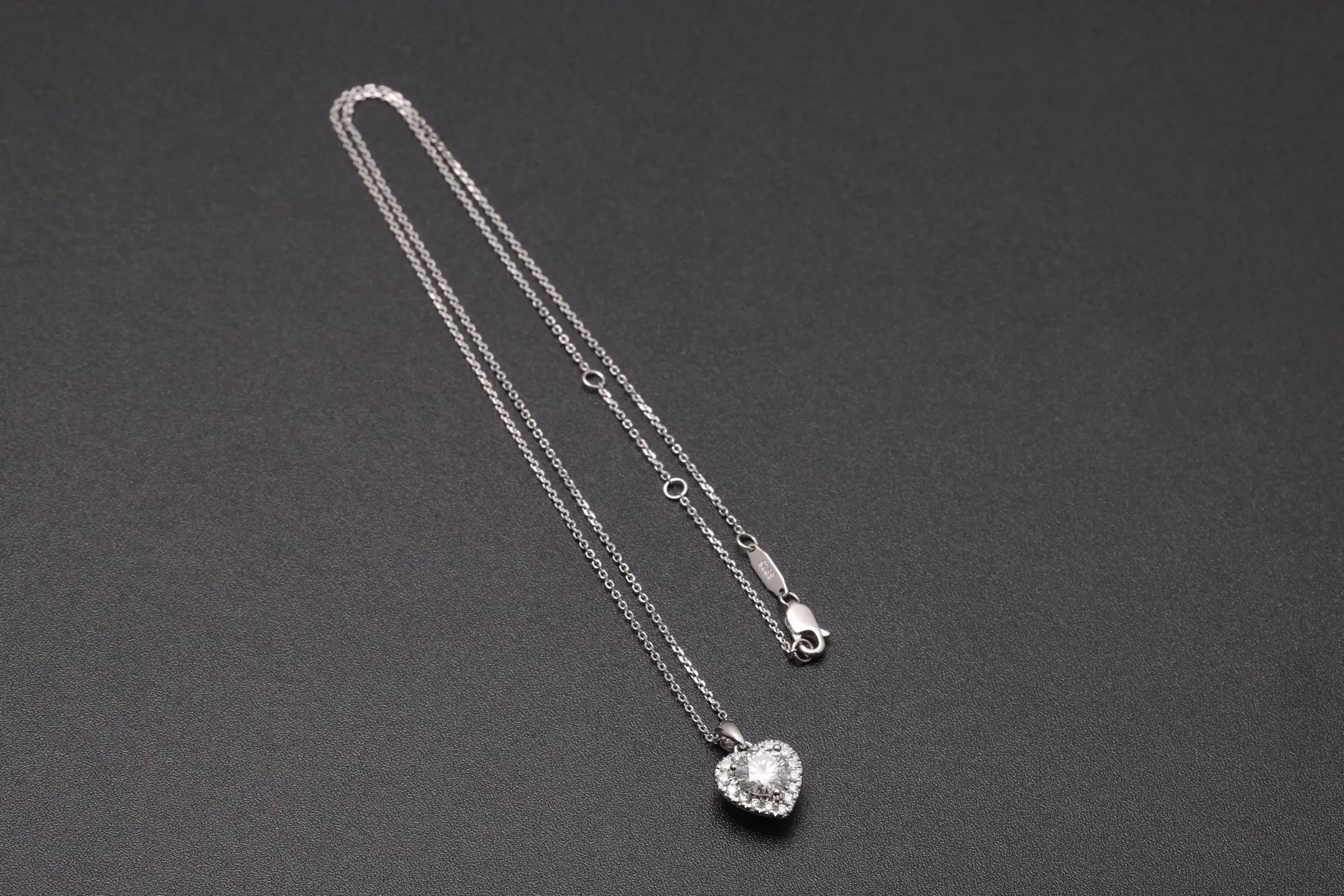 Heart-Cut Moissanite Pendant Necklace (Sterling Silver) D23016899 — view 8
