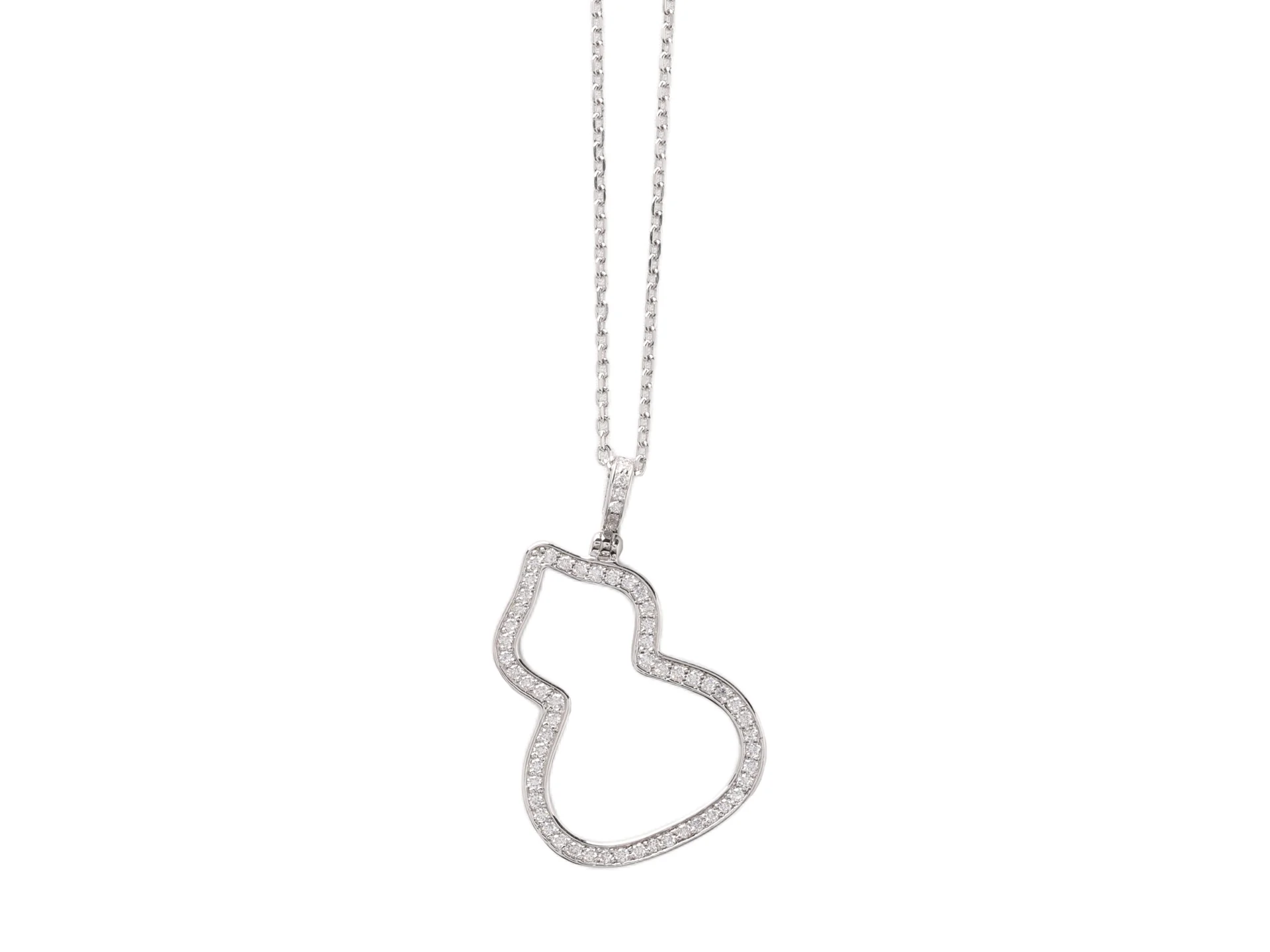 Wulu Gourd Moissanite Pendant Necklace (Sterling Silver) D30516865
