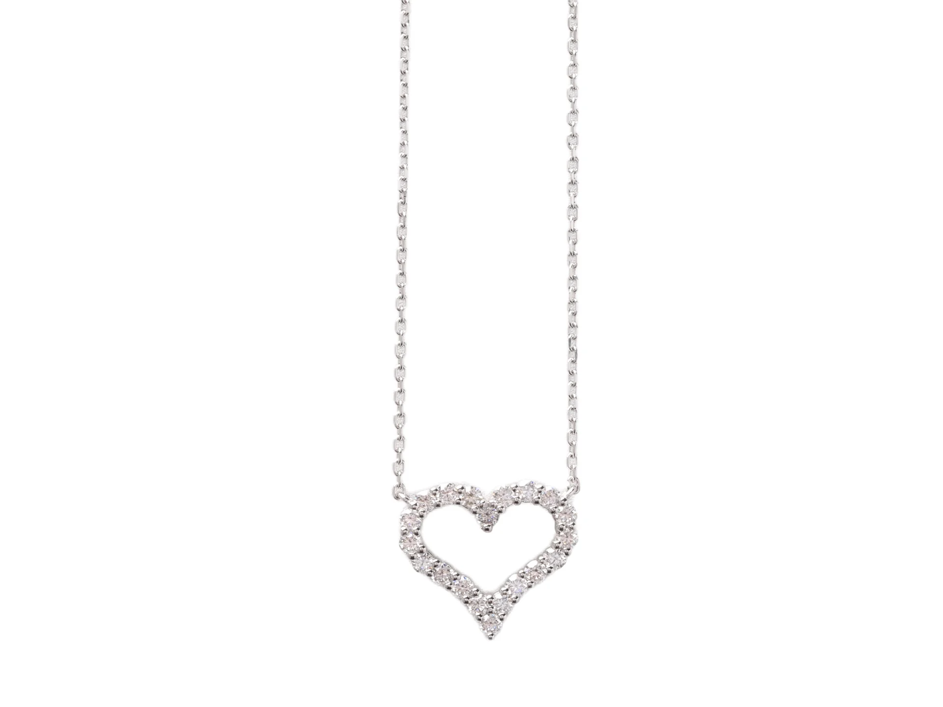 Moissanite Pavé Open Heart Necklace (Sterling Silver) D23016914