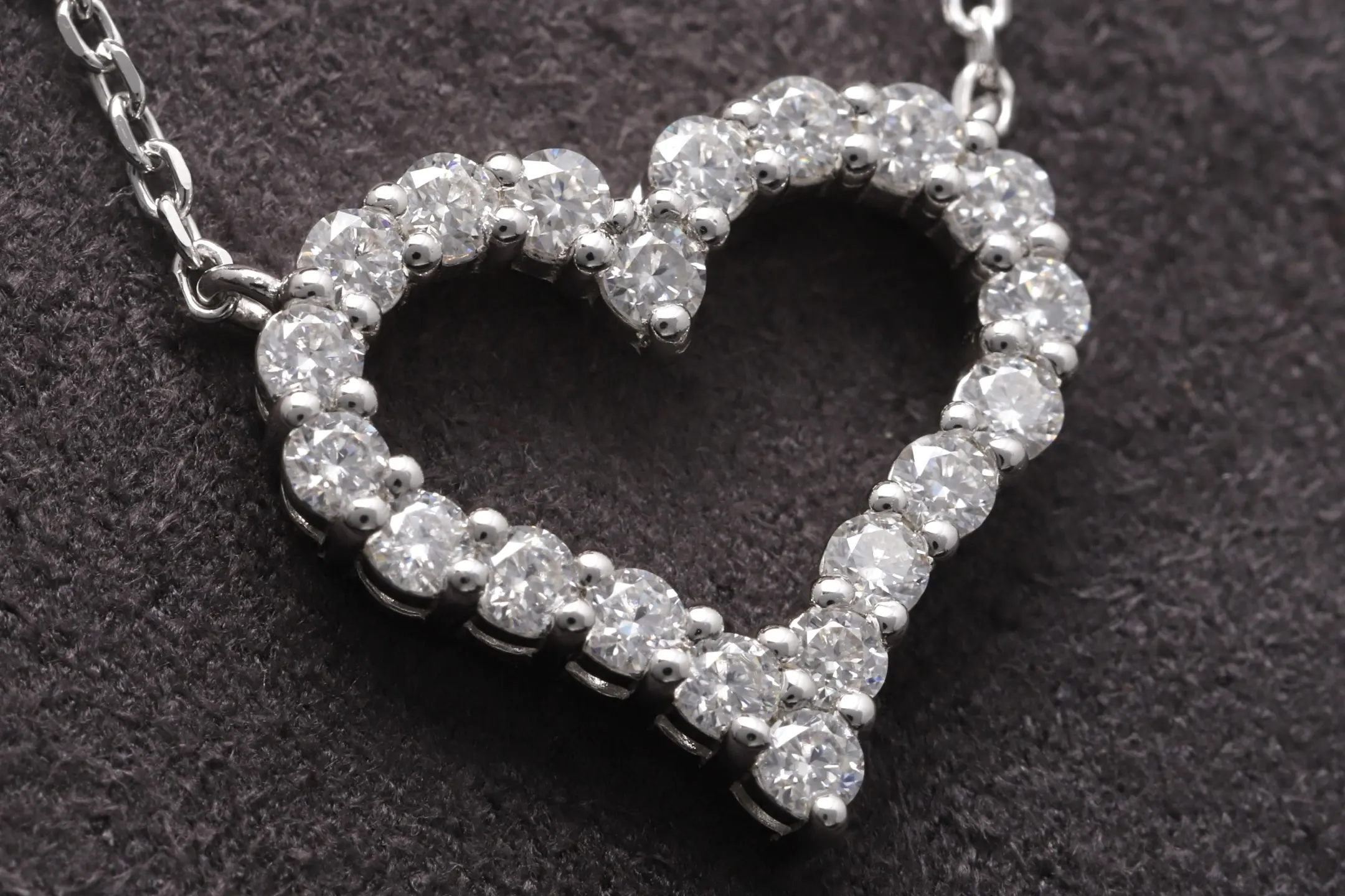 Moissanite Pavé Open Heart Necklace (Sterling Silver) D23016914 — view 3