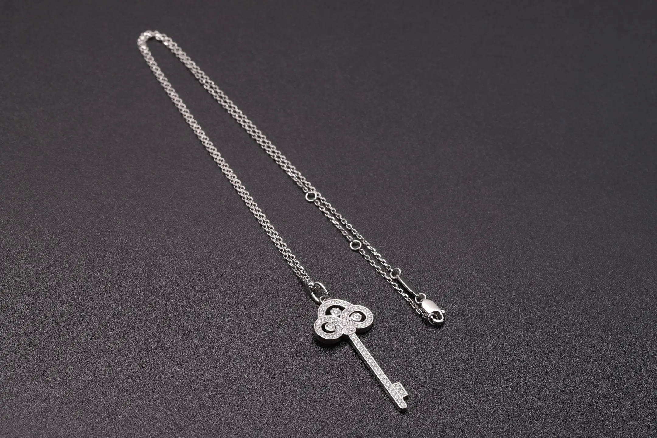 Fleur de Lis Key Pendant Necklace (Sterling Silver) D33016960 — view 7