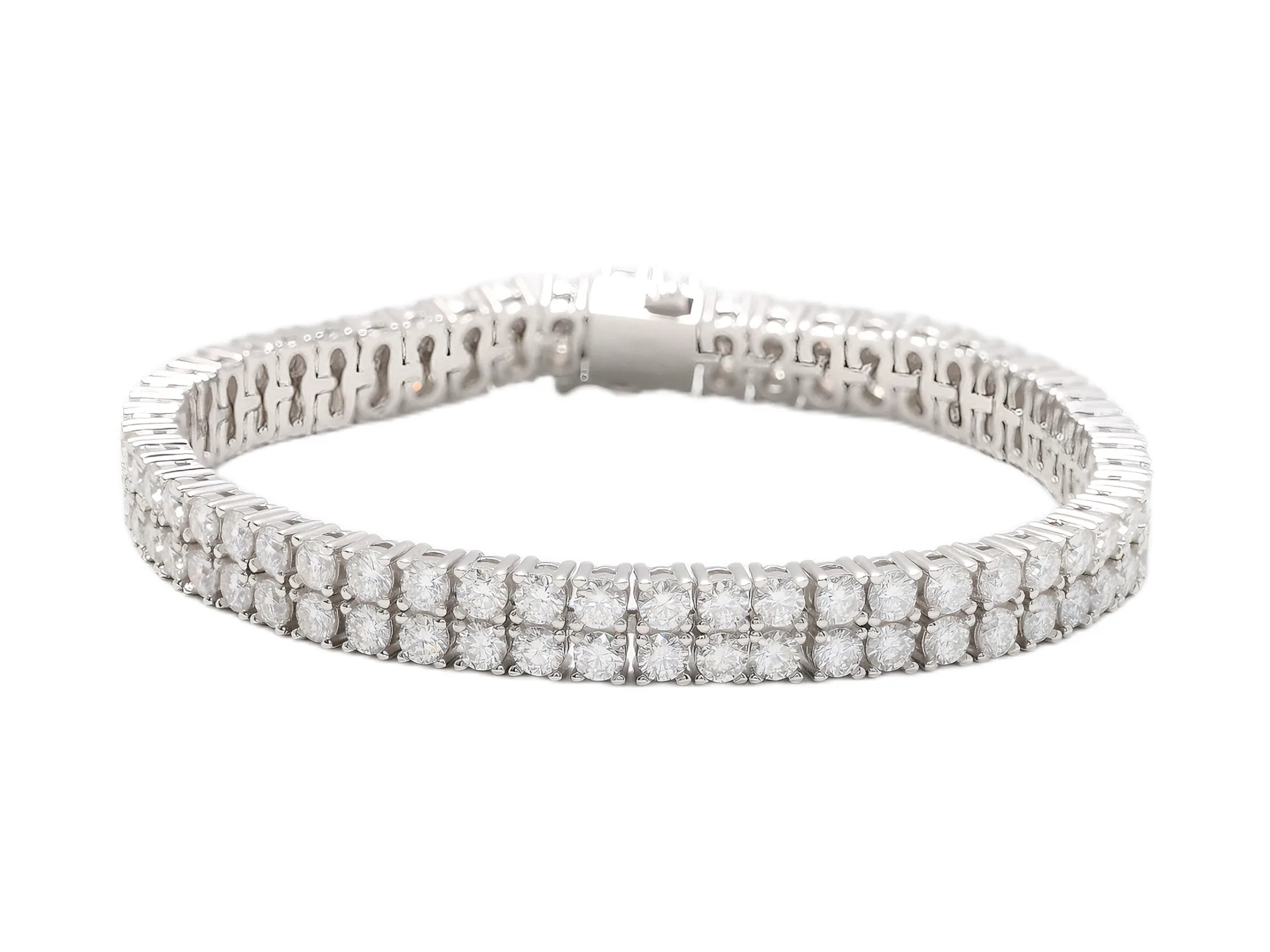 Double-Row Moissanite Tennis Bracelet (Sterling Silver) D168016612