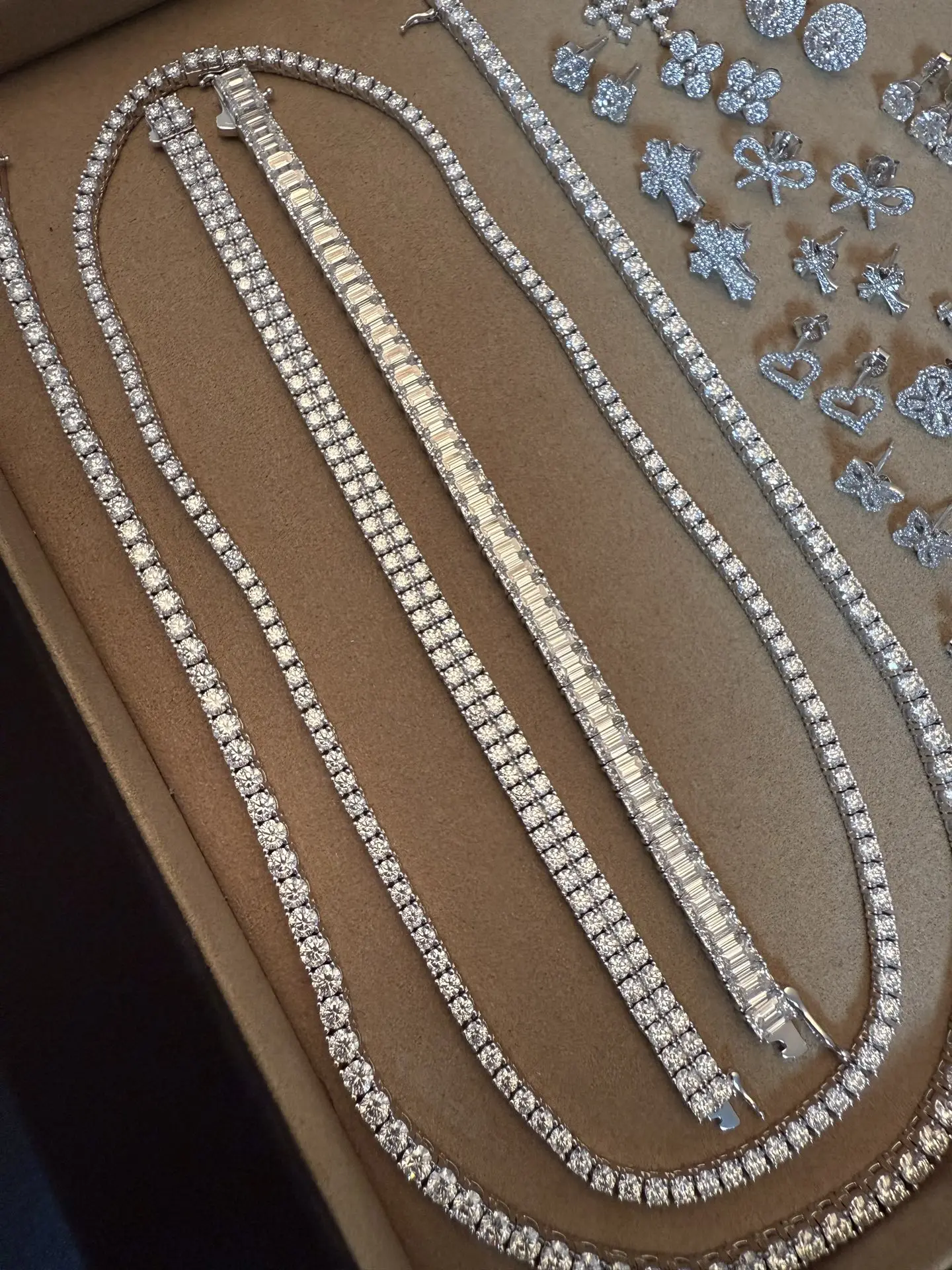 Double-Row Moissanite Tennis Bracelet (Sterling Silver) D168016612 — view 7