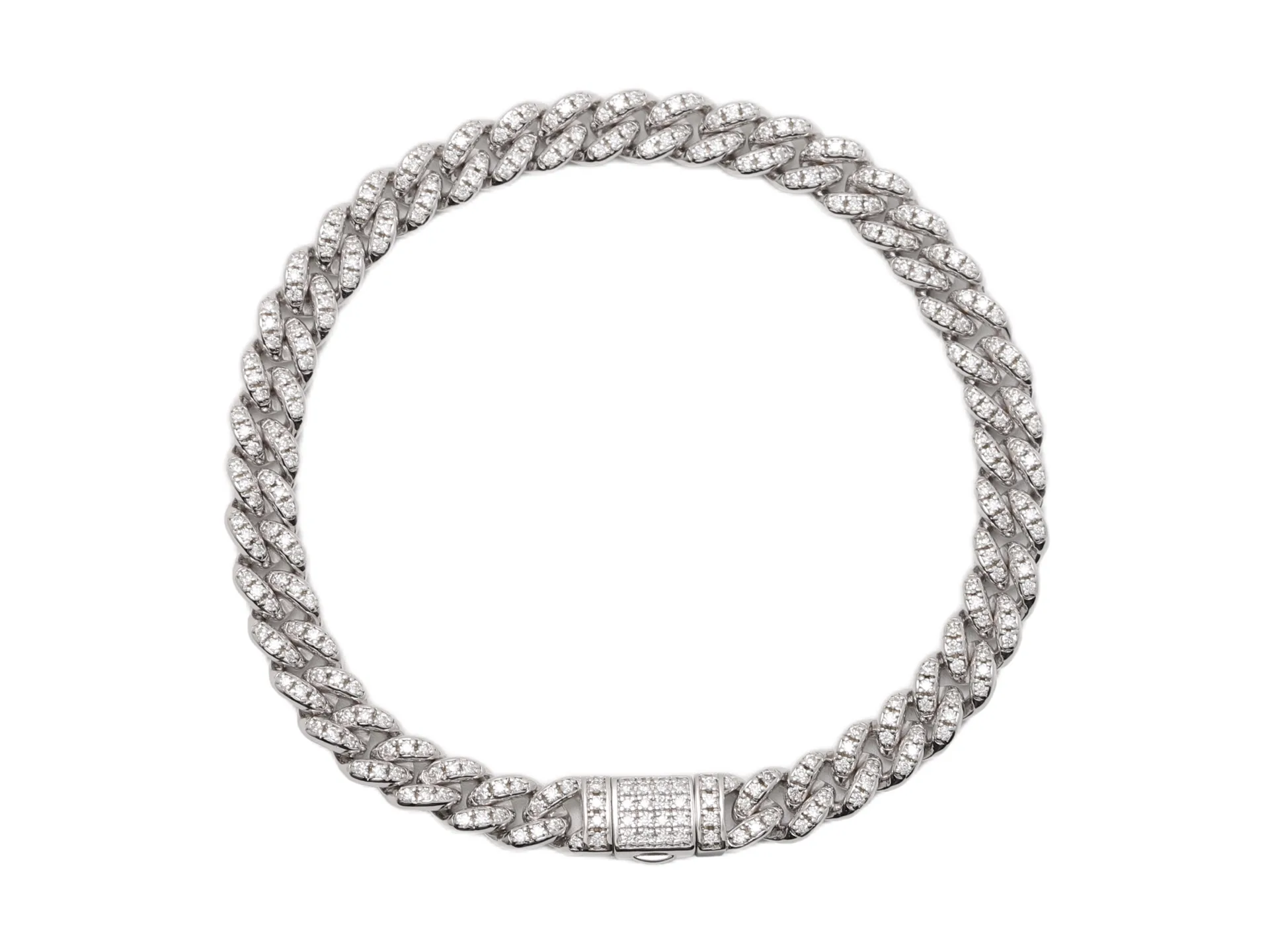 6mm Moissanite Pavé Cuban Link Bracelet (Sterling Silver) D163516735