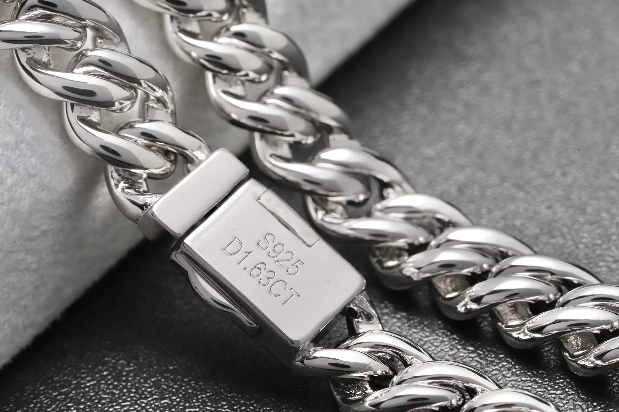 6mm Moissanite Pavé Cuban Link Bracelet (Sterling Silver) D163516735 — view 4