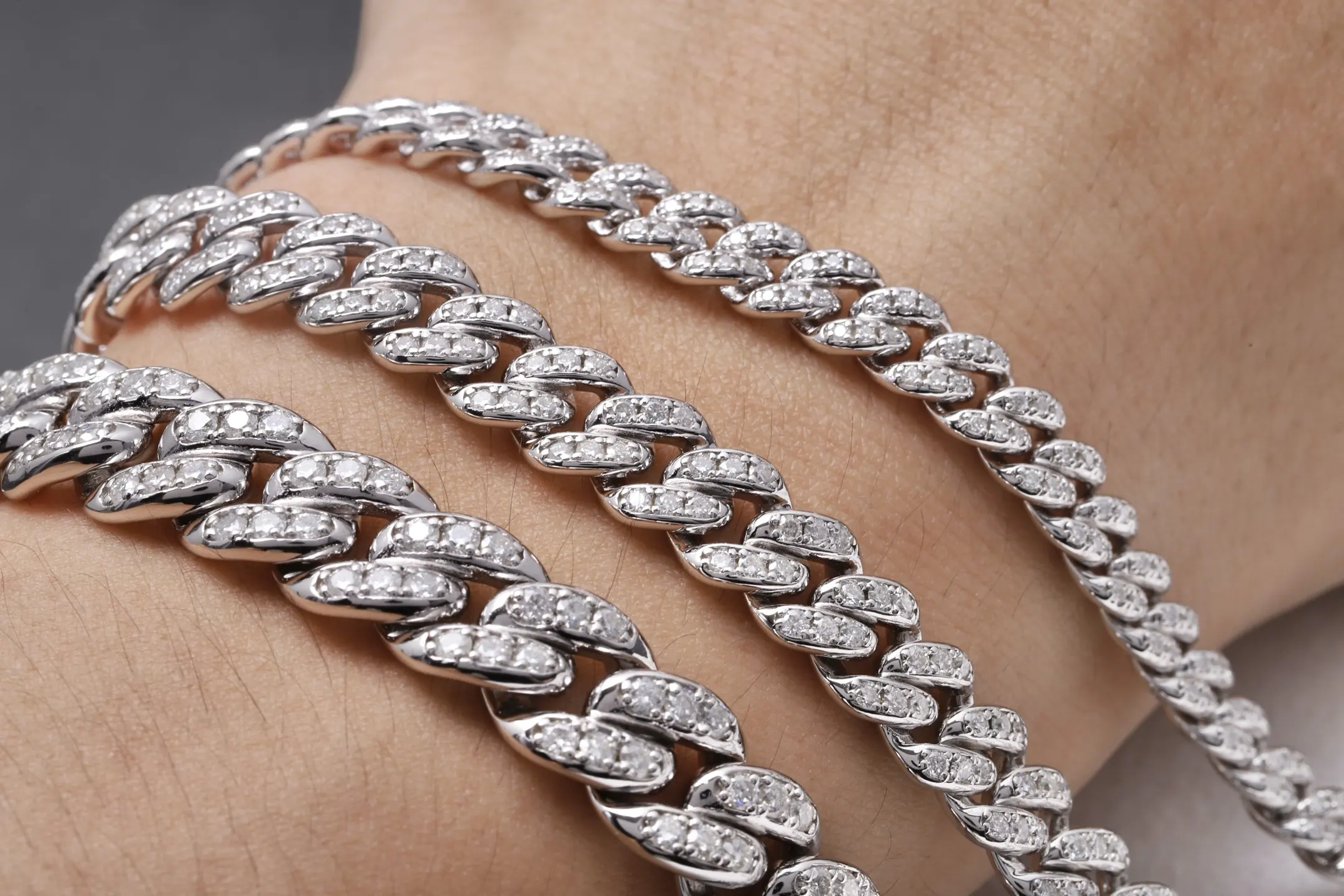 6mm Moissanite Pavé Cuban Link Bracelet (Sterling Silver) D163516735 — view 7