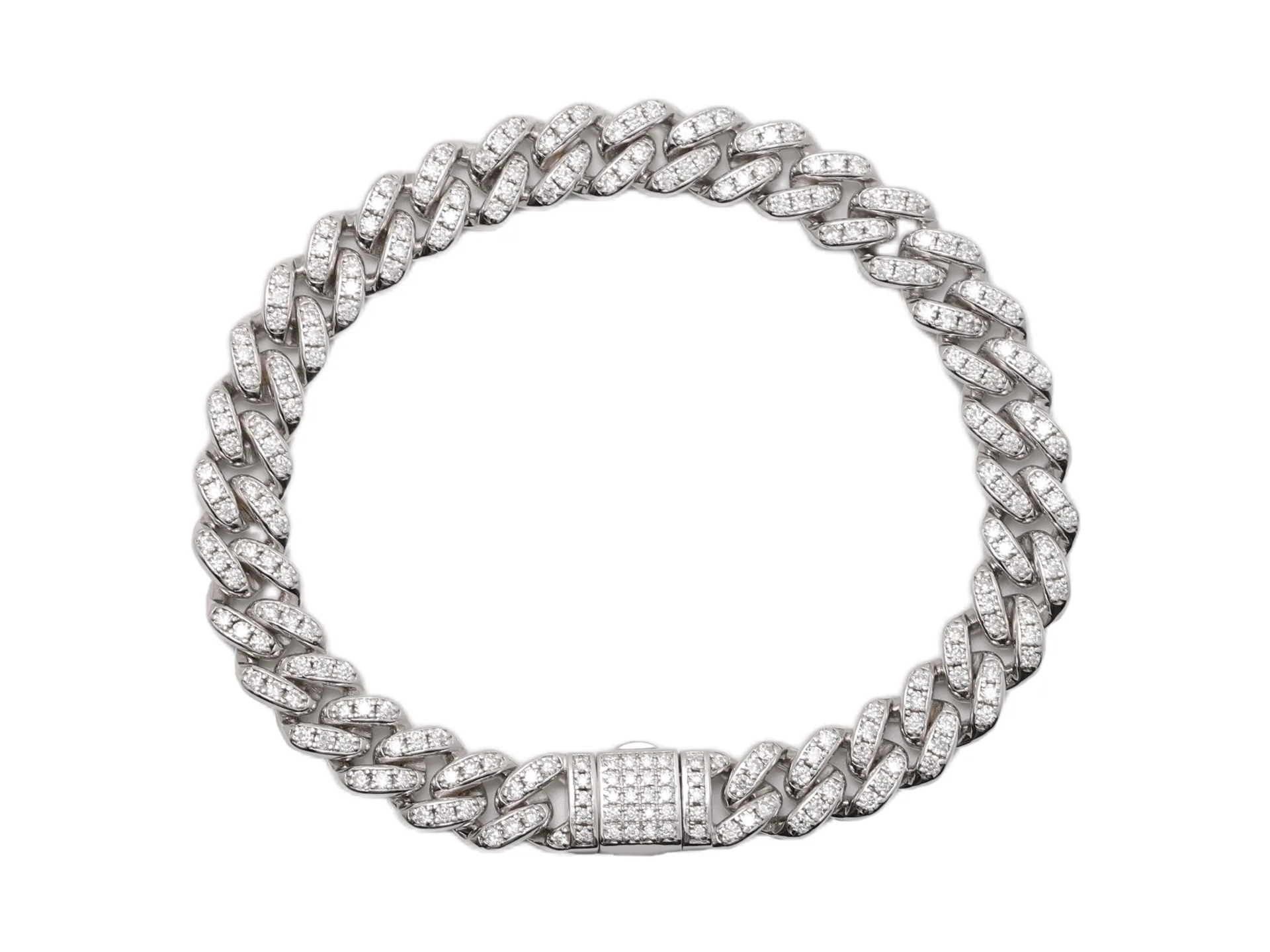 8mm Moissanite Pavé Cuban Link Bracelet (Sterling Silver) D177016734