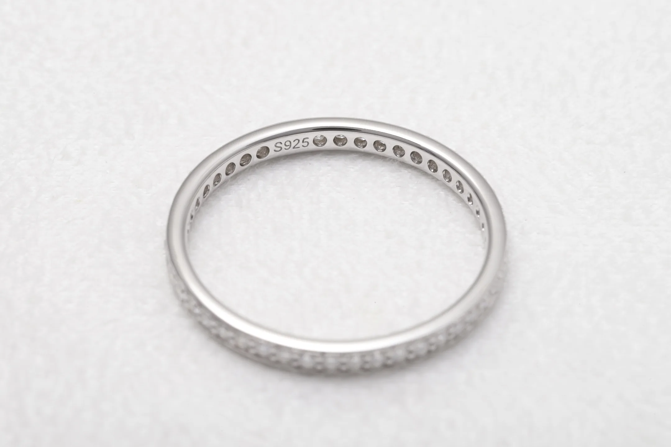 Moissanite Eternity Band (Sterling Silver) D15516551 — view 6