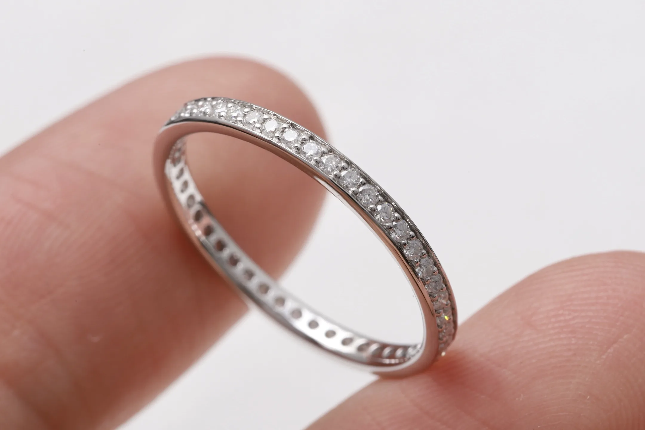 Moissanite Eternity Band (Sterling Silver) D15516551 — view 7