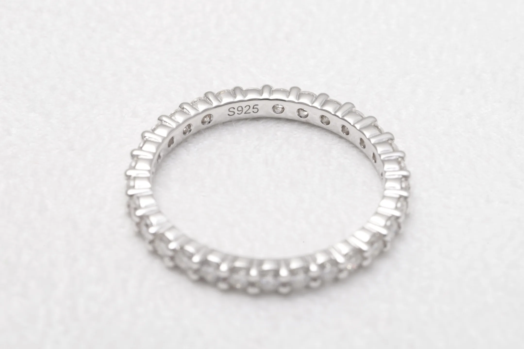 Moissanite Eternity Band (Sterling Silver) D17016552 — view 7
