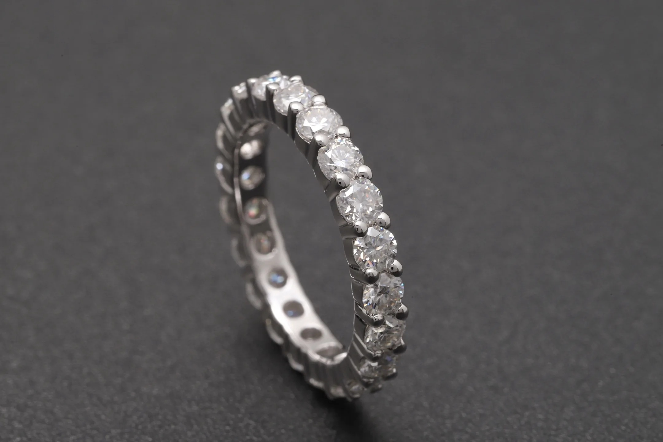 Moissanite Eternity Band (Sterling Silver) D21516570 — view 3