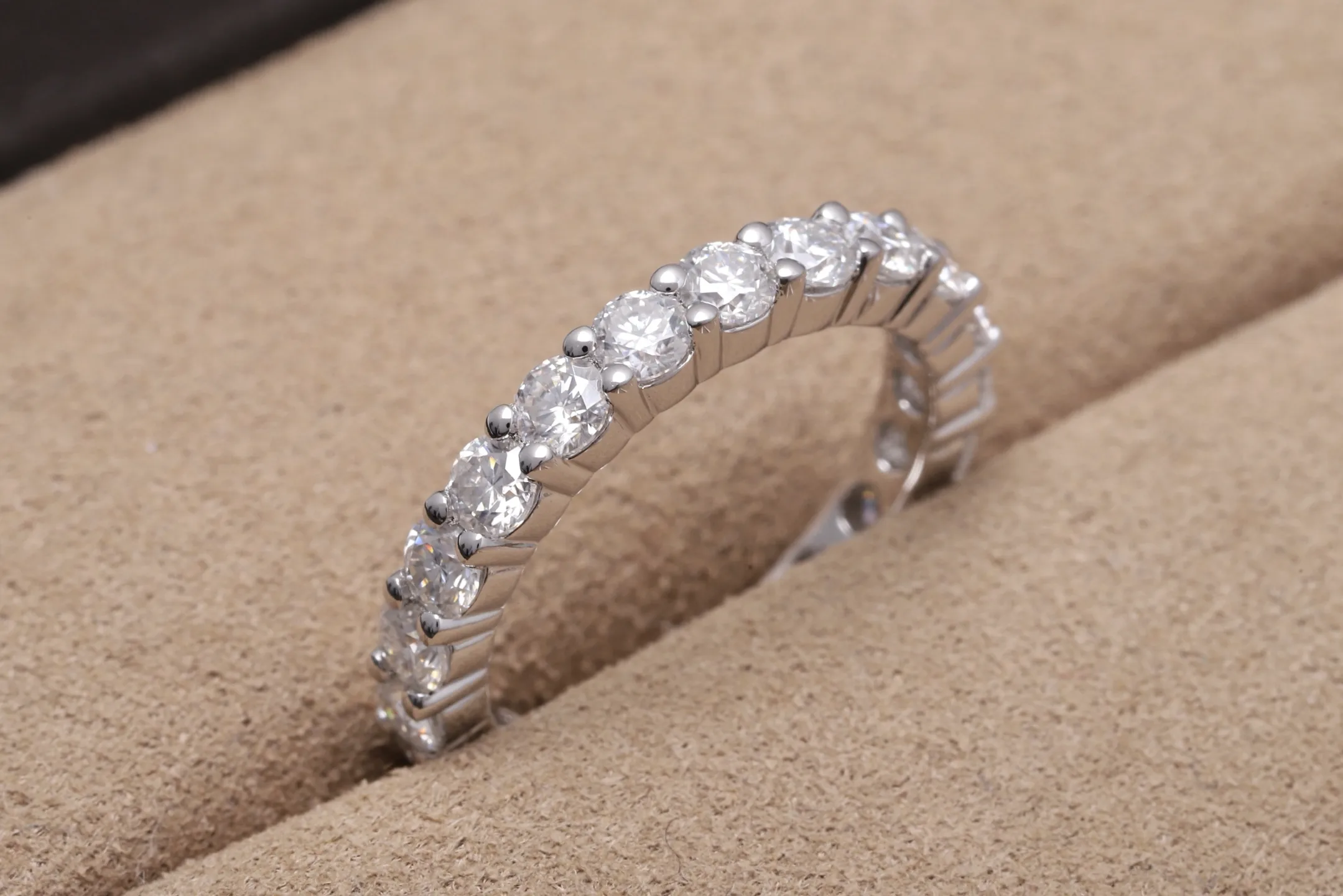Moissanite Eternity Band (Sterling Silver) D21516570 — view 4
