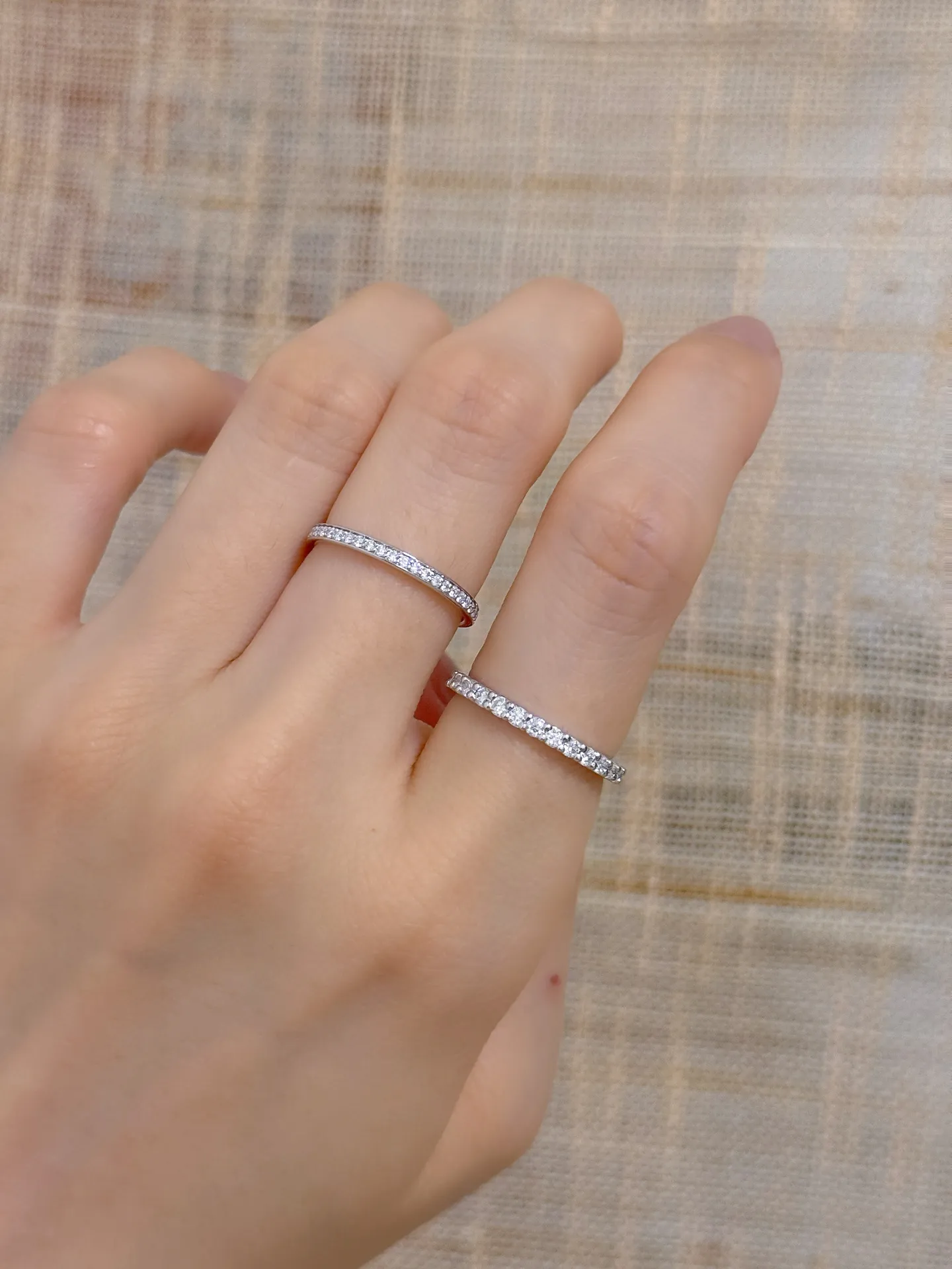 Moissanite Eternity Band (Sterling Silver) D21516570 — view 8