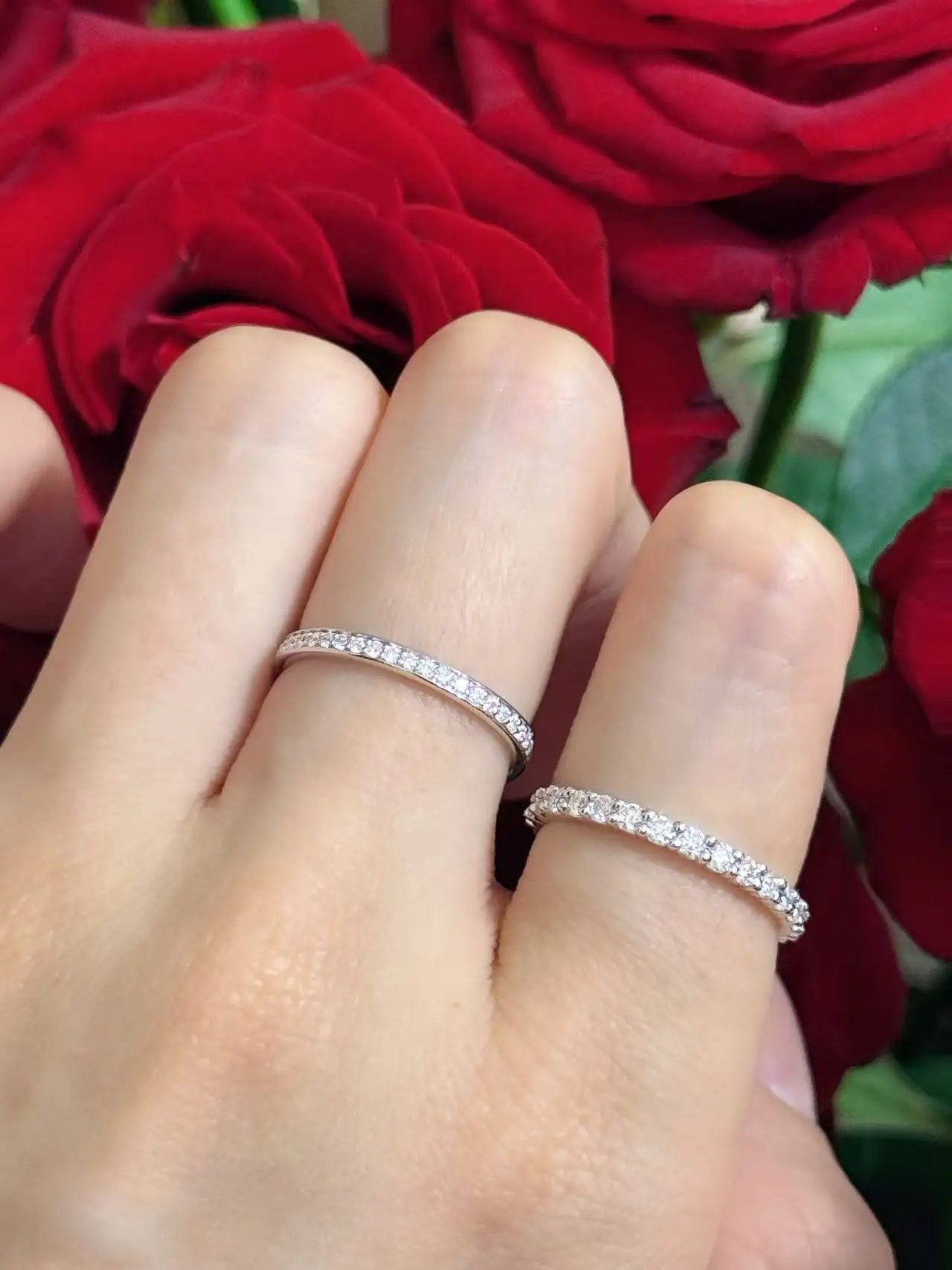 Moissanite Eternity Band (Sterling Silver) D21516570 — view 9