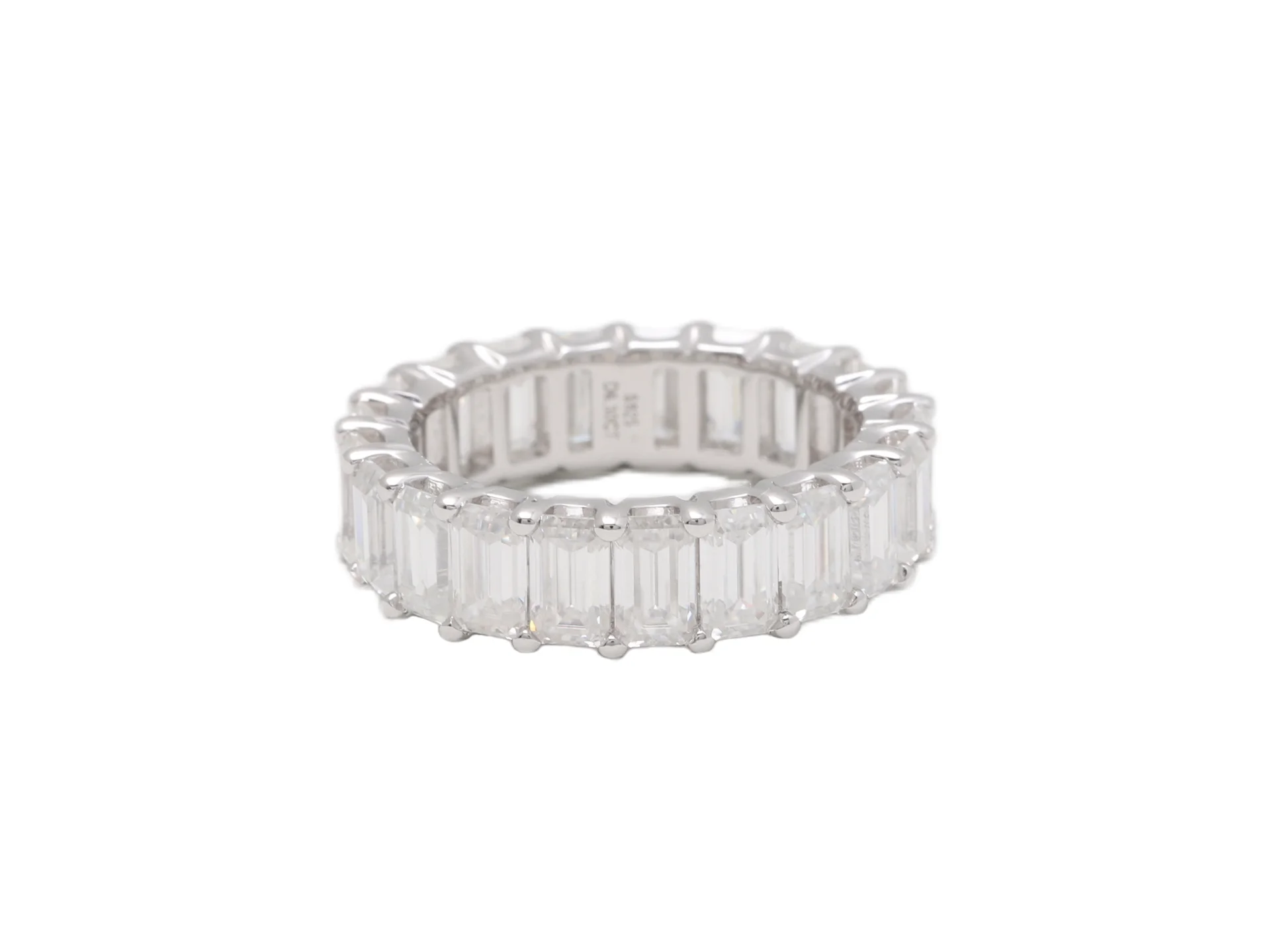 Emerald-Cut Moissanite Eternity Ring (Sterling Silver) D54016574