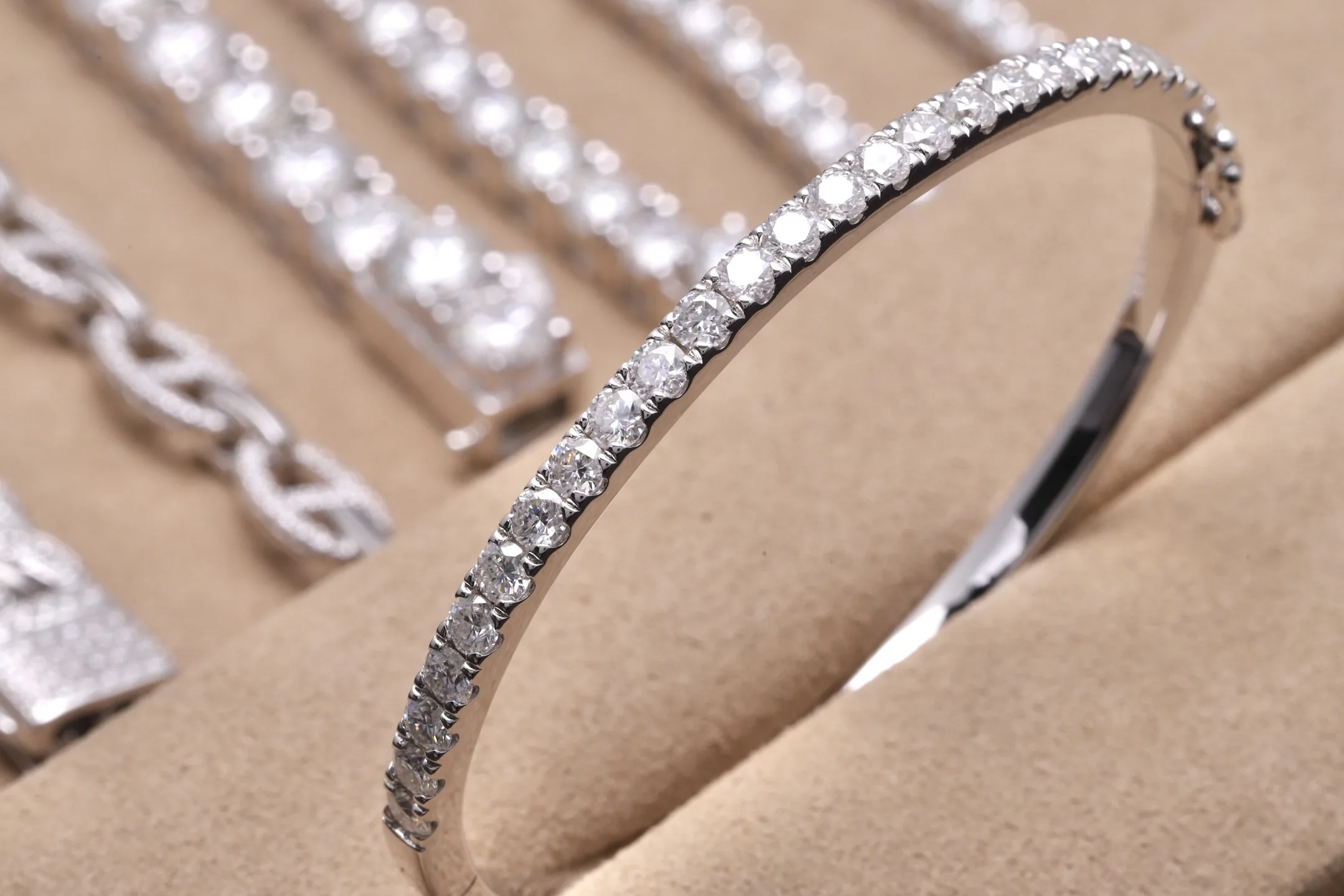 Moissanite Pavé Bangle (Sterling Silver) D97016731 — view 3