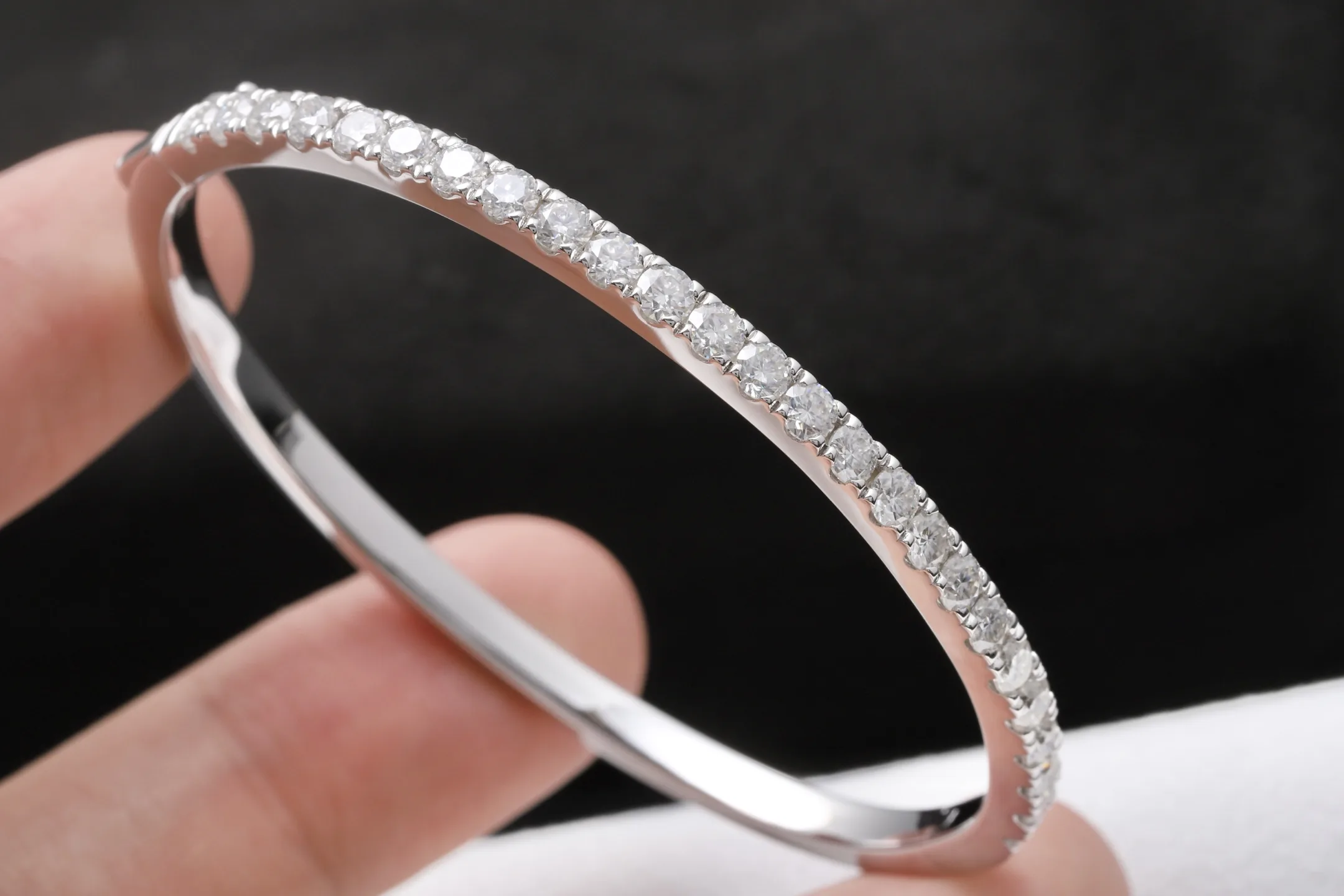 Moissanite Pavé Bangle (Sterling Silver) D97016731 — view 4