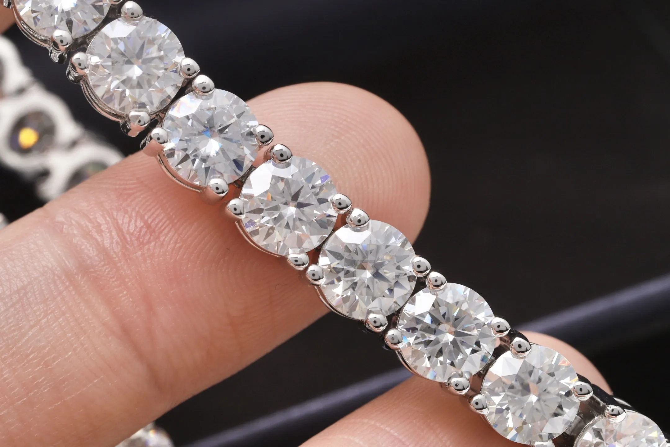 6mm Moissanite Tennis Bracelet (Sterling Silver) D260016737 — view 8