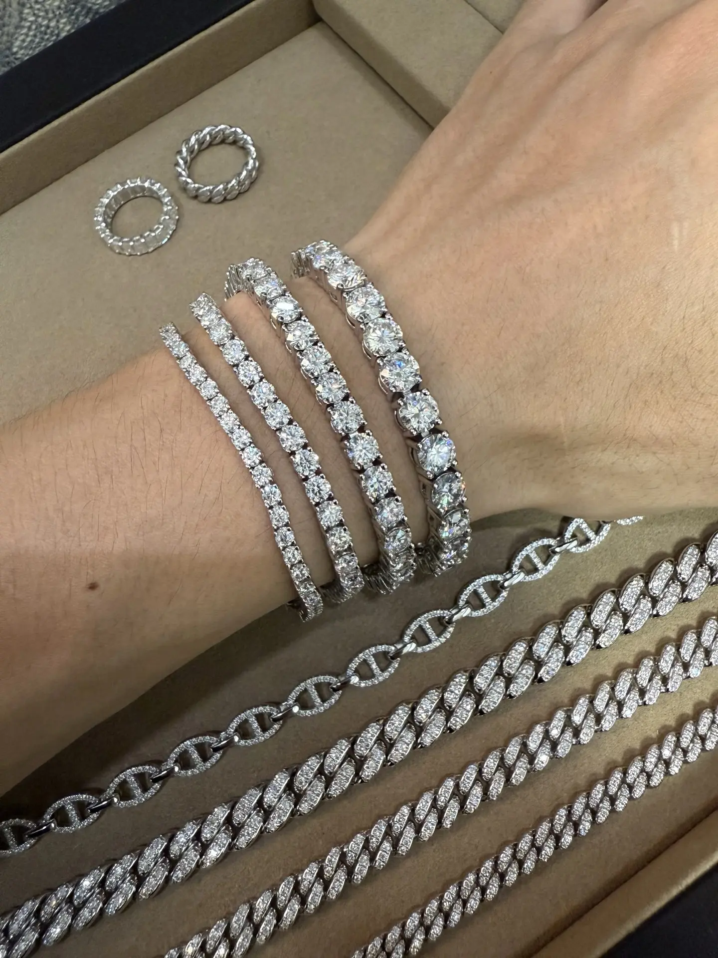 6mm Moissanite Tennis Bracelet (Sterling Silver) D260016737 — view 9