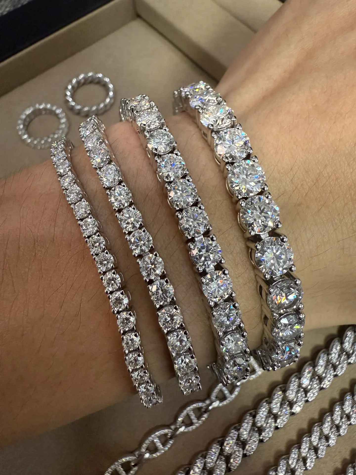6mm Moissanite Tennis Bracelet (Sterling Silver) D260016737 — view 10