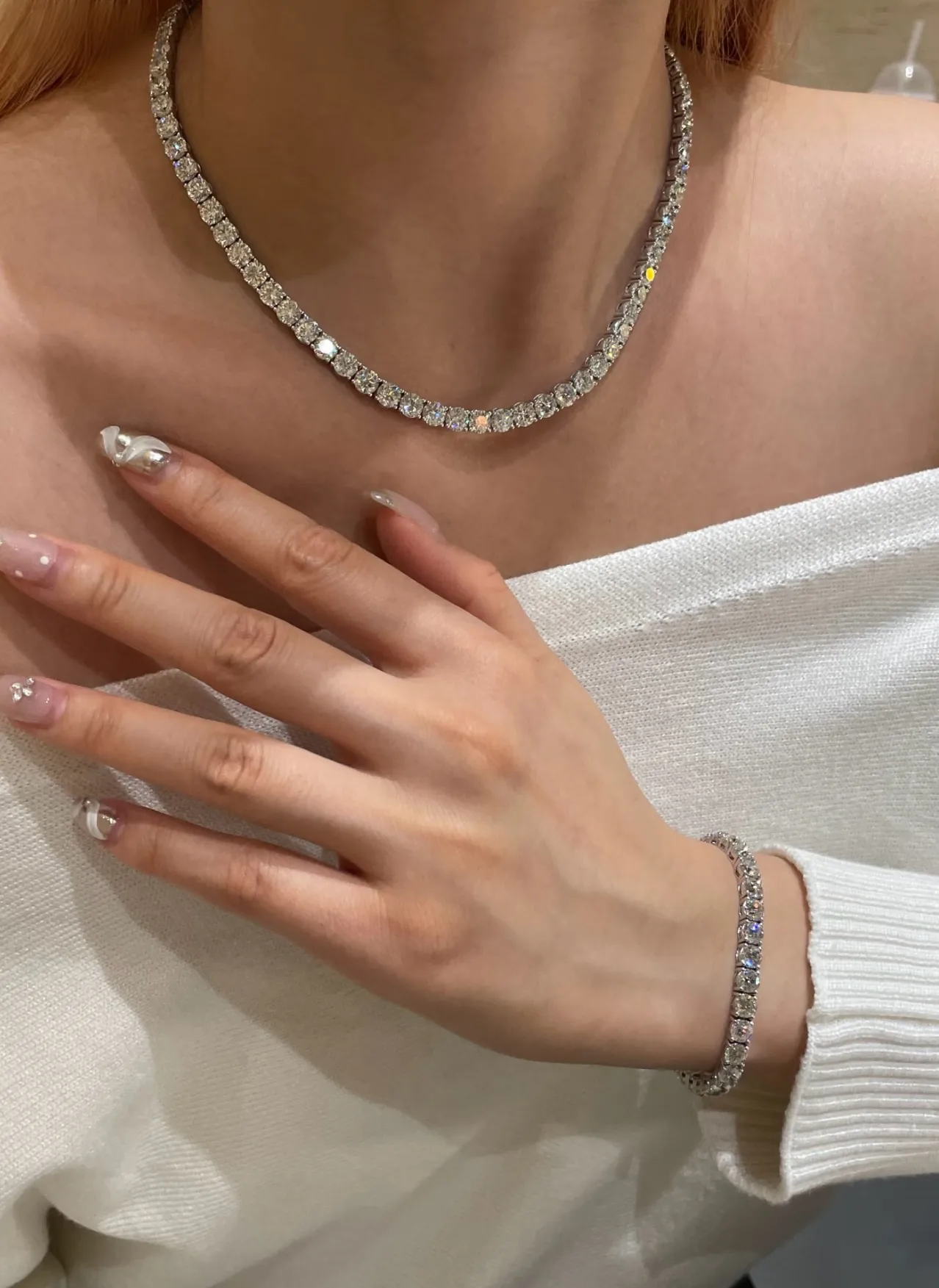 6mm Moissanite Tennis Bracelet (Sterling Silver) D260016737 — view 13