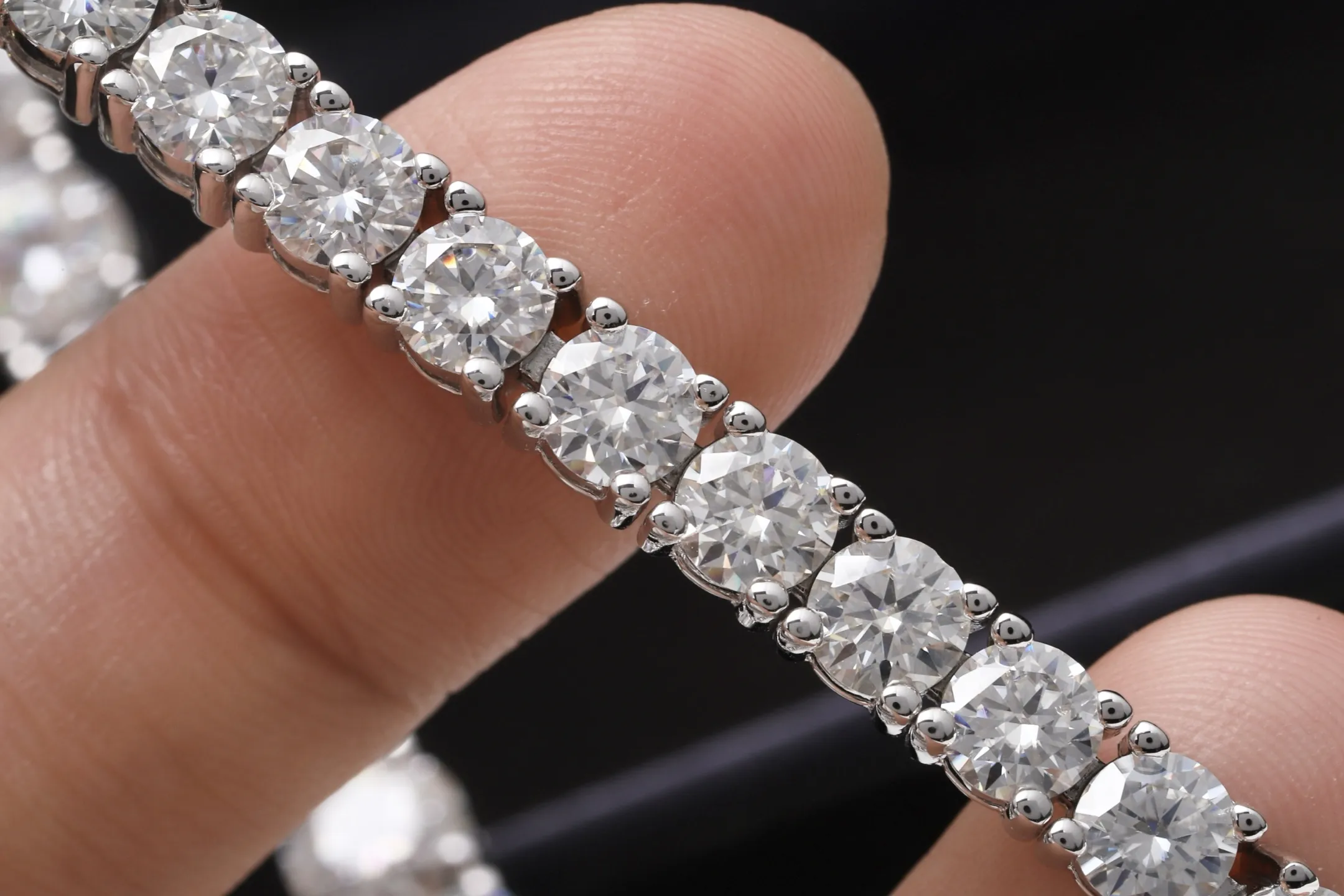 5mm Moissanite Tennis Bracelet (Sterling Silver) D182016738 — view 6