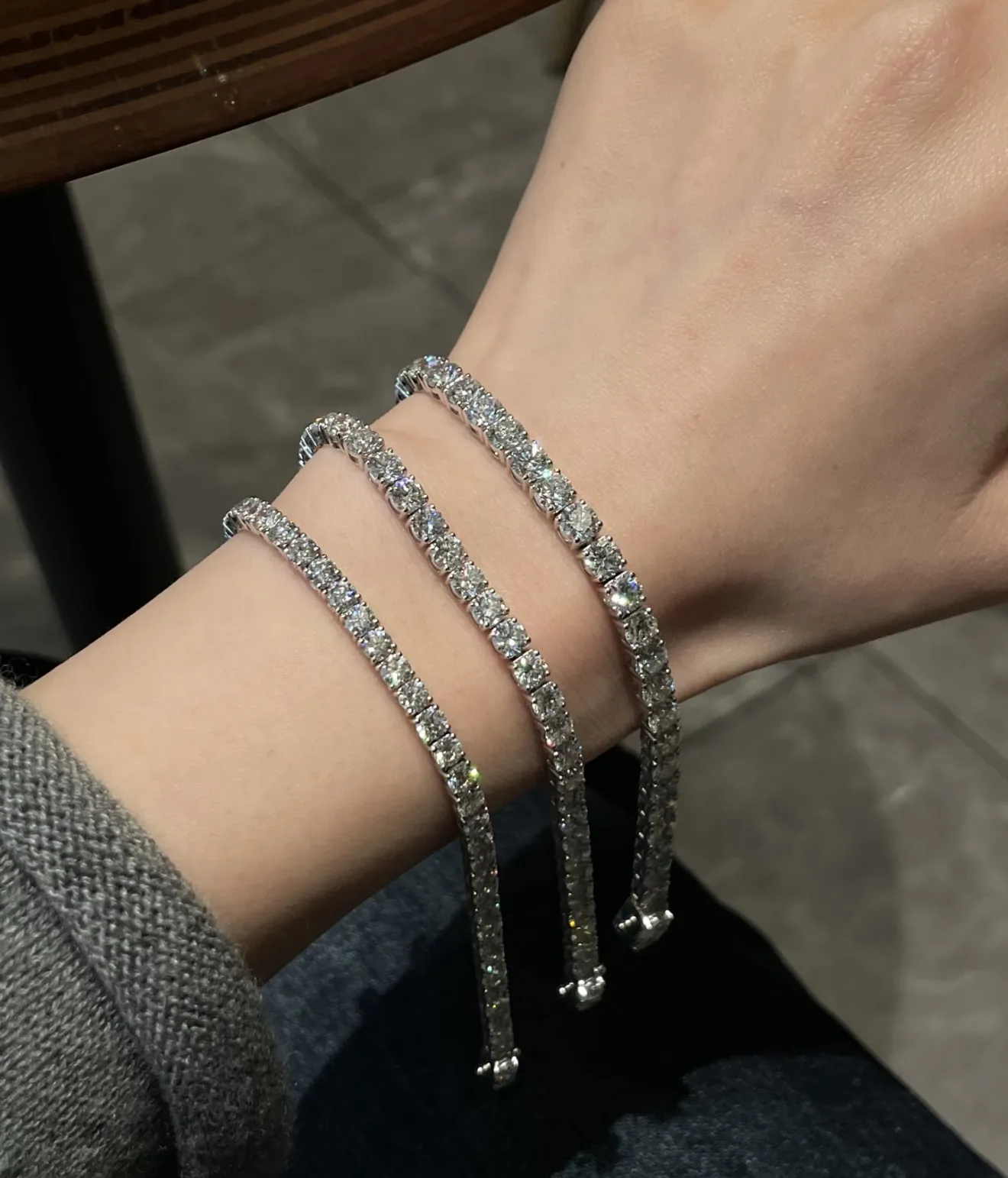 5mm Moissanite Tennis Bracelet (Sterling Silver) D182016738 — view 10