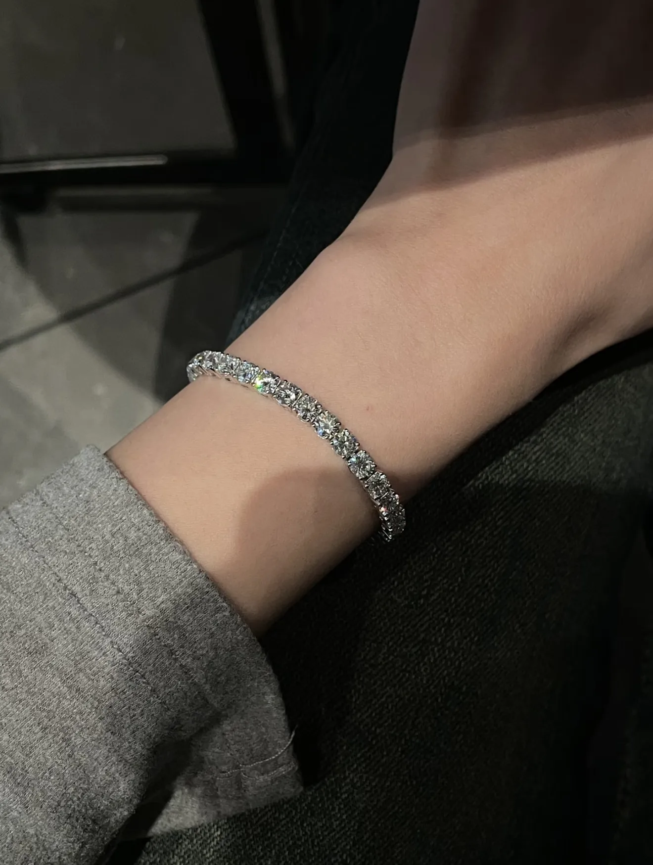 5mm Moissanite Tennis Bracelet (Sterling Silver) D182016738 — view 11
