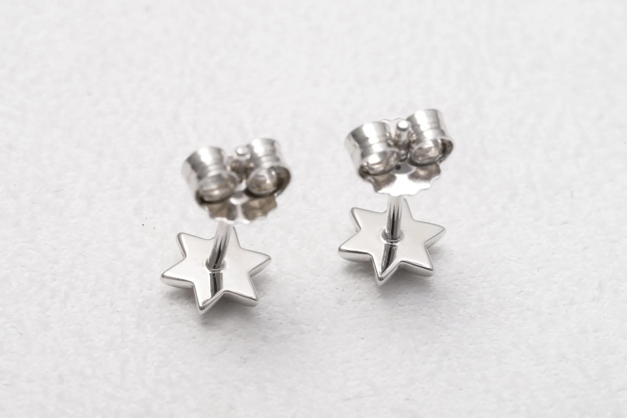 Moissanite Star Stud Earrings (Sterling Silver) D11516553 — view 7