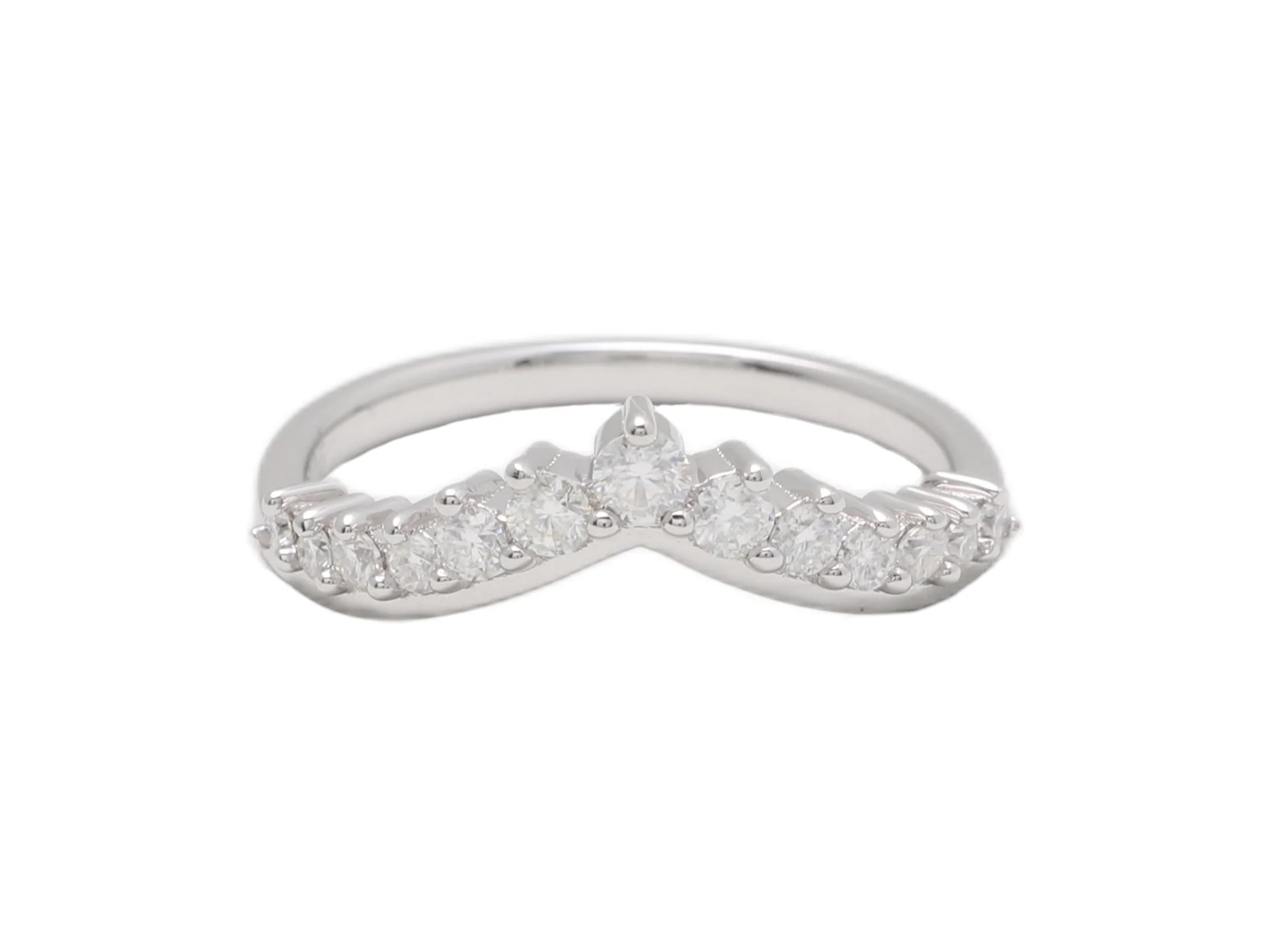 V-Shape Moissanite Wishbone Ring (Sterling Silver) D15516550