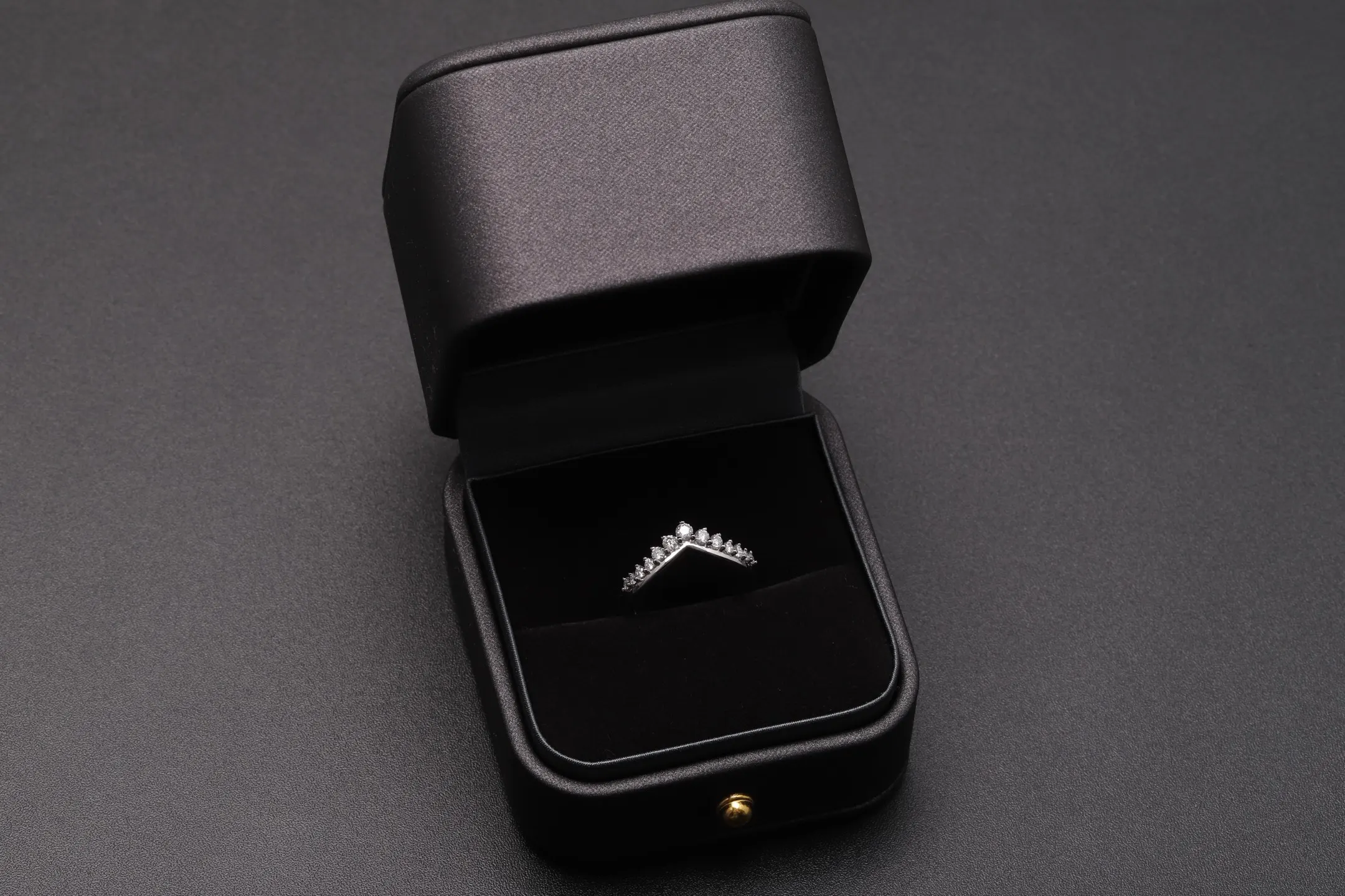 V-Shape Moissanite Wishbone Ring (Sterling Silver) D15516550 — view 2