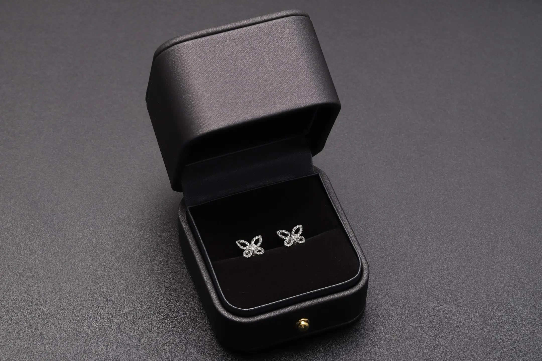 Moissanite Butterfly Stud Earrings (Sterling Silver) D20016693 — view 2