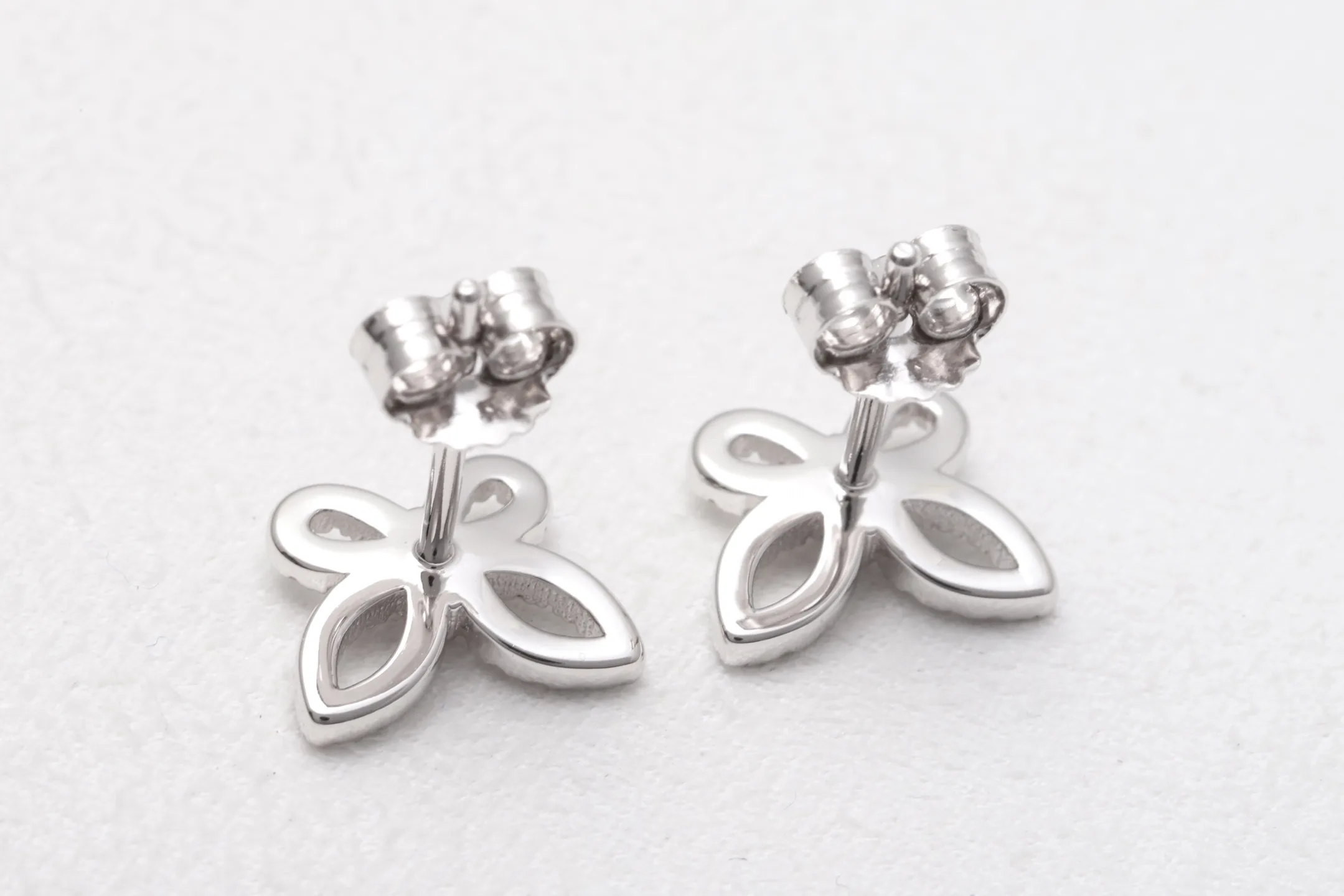 Moissanite Butterfly Stud Earrings (Sterling Silver) D20016693 — view 6