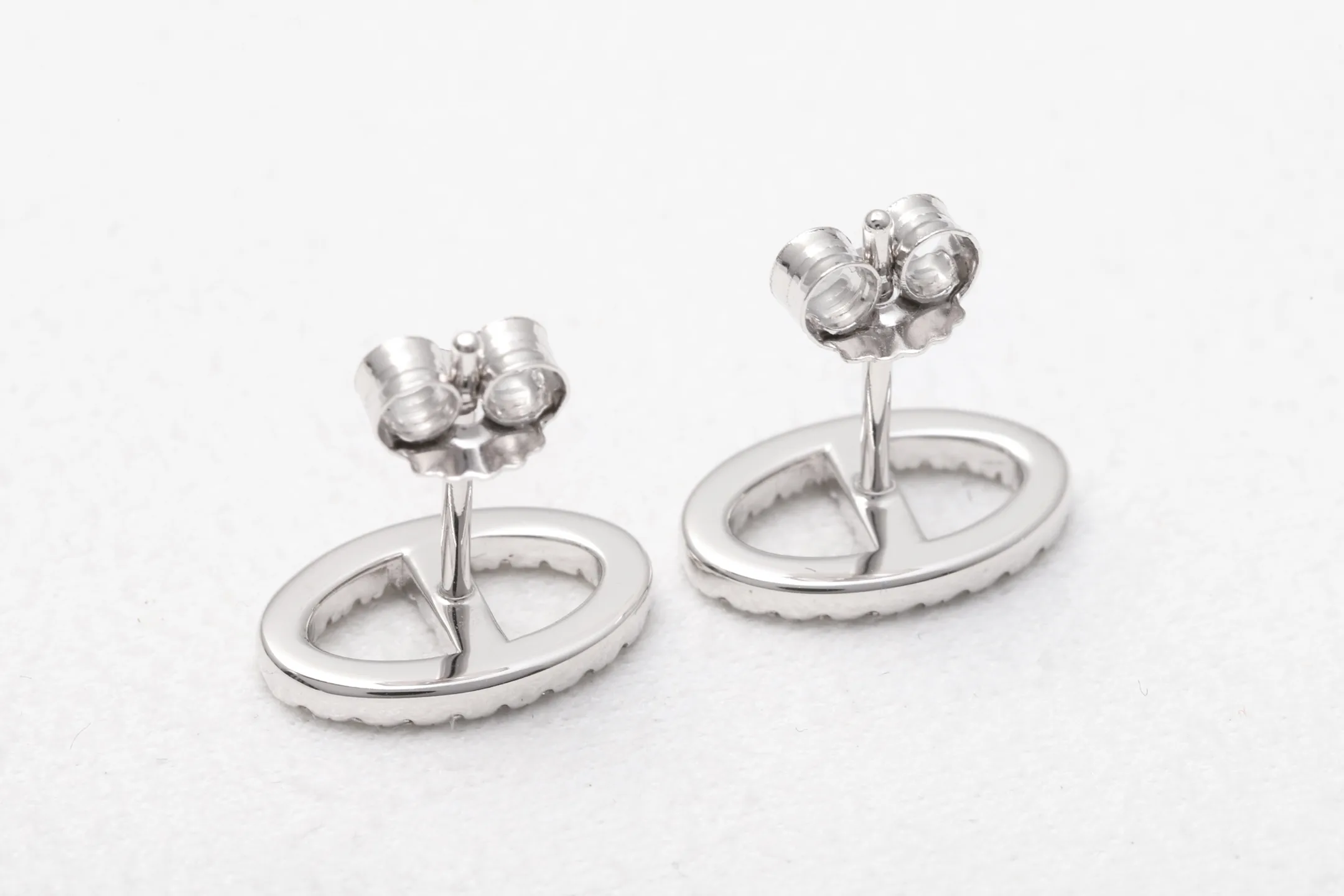 Moissanite Pavé Chaine d'Ancre Stud Earrings D19016608 — view 6