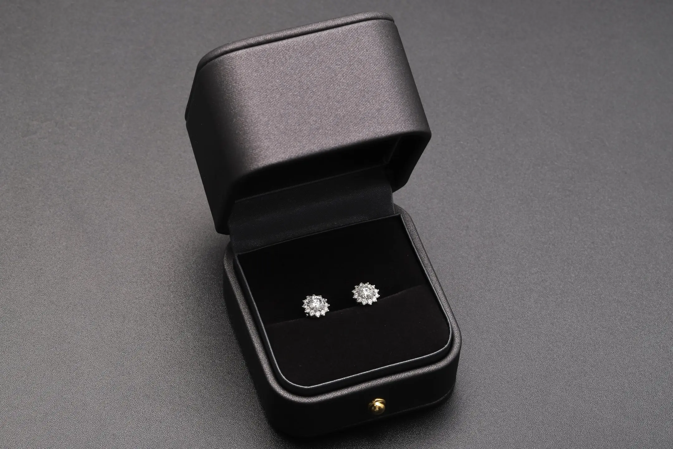 Moissanite Sunflower Stud Earrings (Sterling Silver) D18016710 — view 2