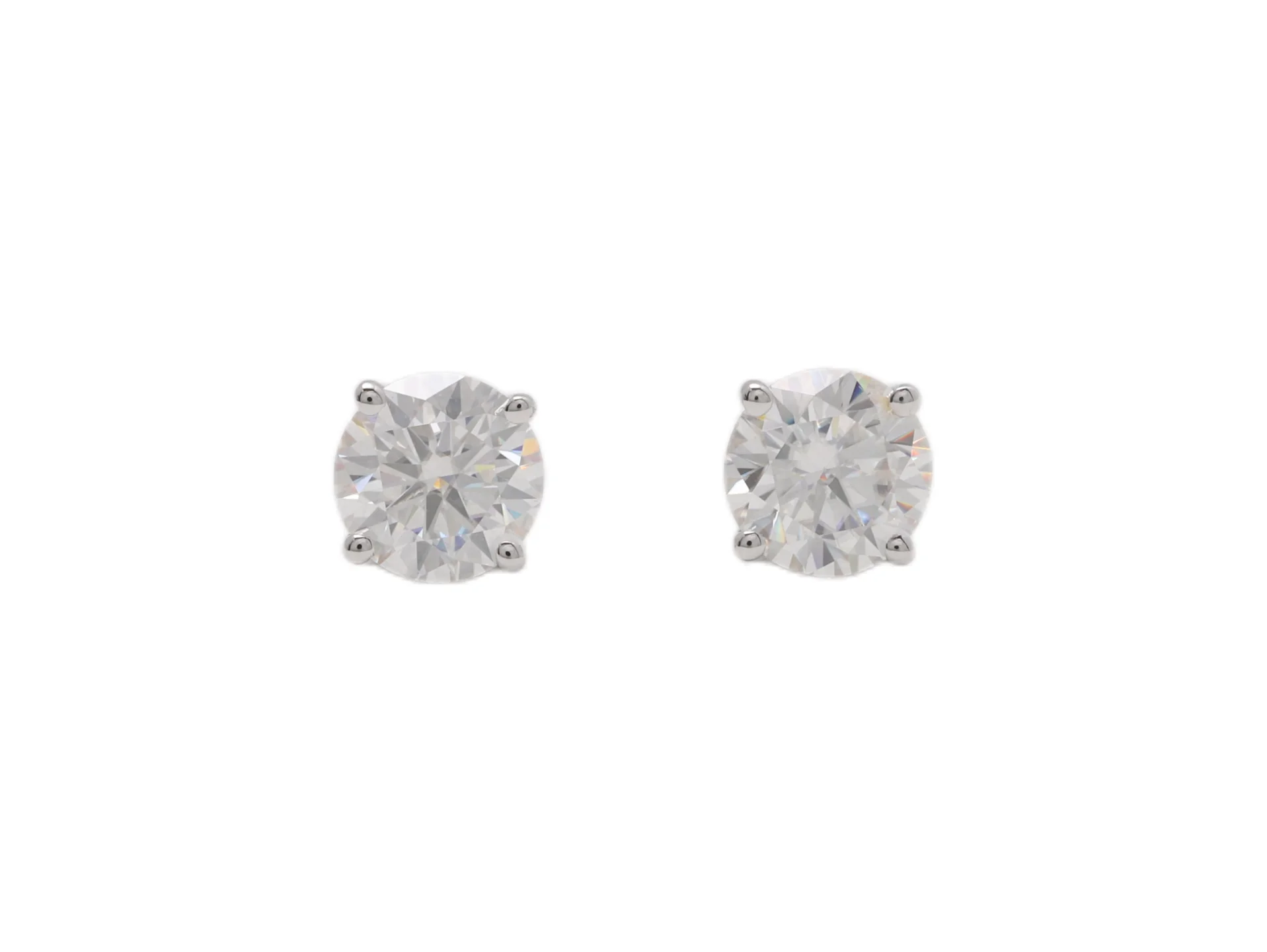 Four-Prong Moissanite Stud Earrings (Sterling Silver) D14516682