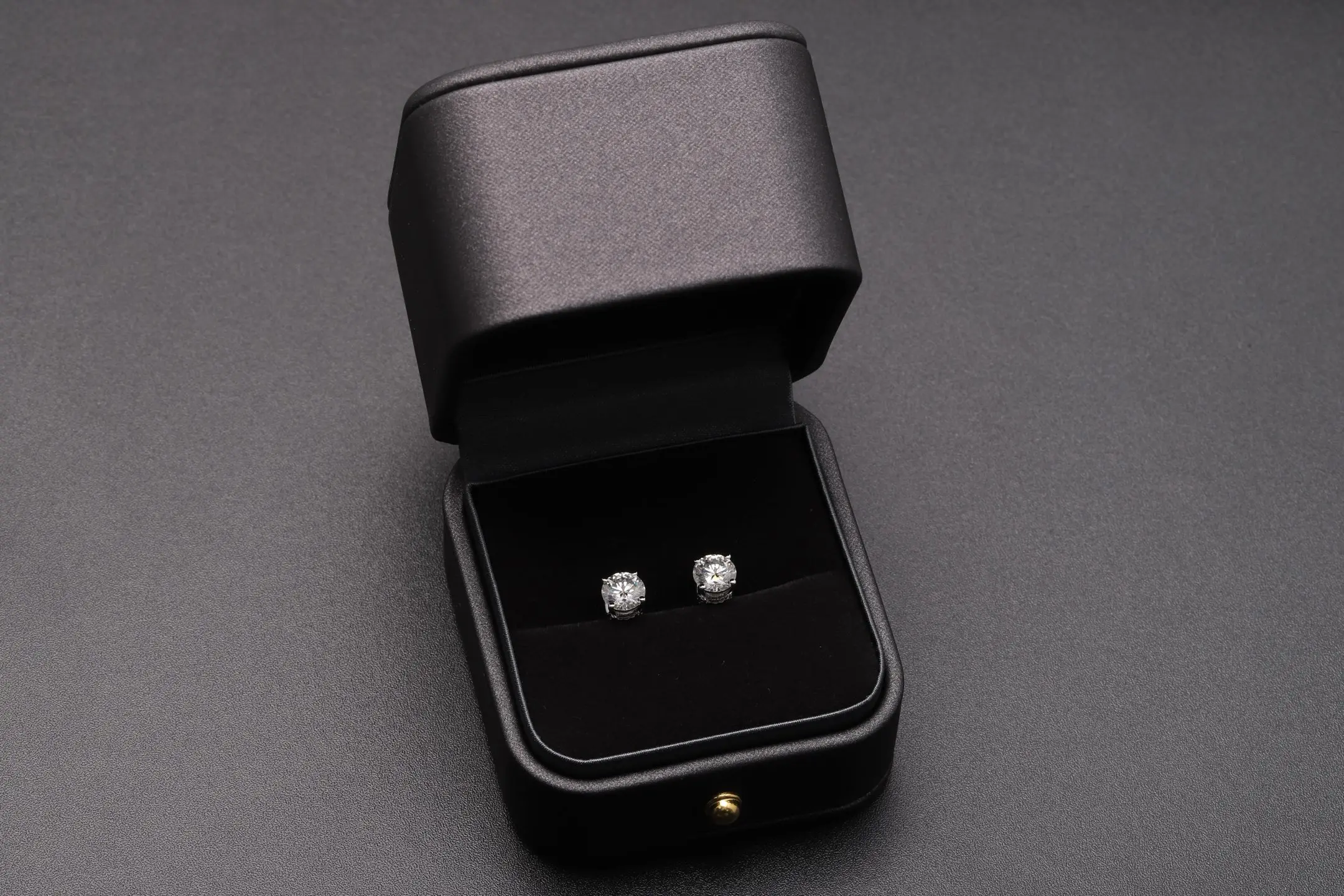 Four-Prong Moissanite Stud Earrings (Sterling Silver) D14516682 — view 2